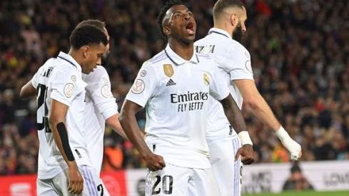 Vinicius Júnior con la camiseta del Madrid en las semifinales de Copa del Rey Vinicius Júnior con la camiseta del Madrid en las semifinales de Copa del Rey