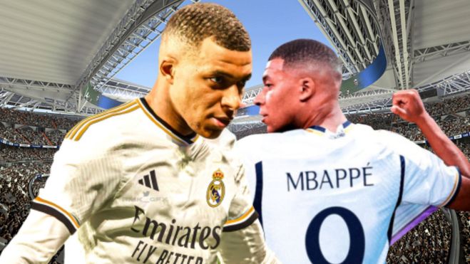 Mbappé con el '9' del Real Madrid en una imágen editada Mbappé con el '9' del Real Madrid en una imágen editada