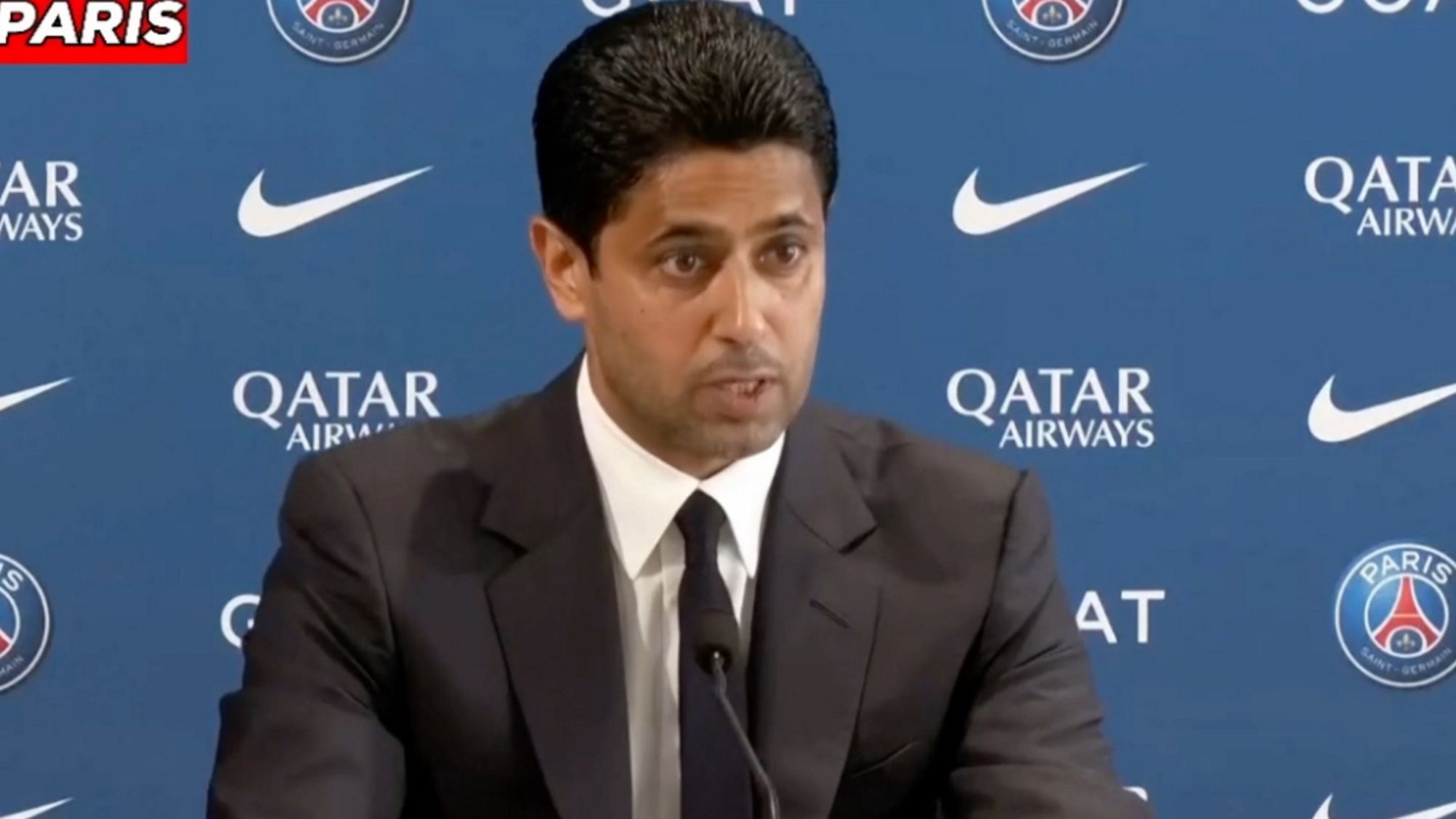 Al Khelaifi muestra su enfado con Mbappé le tira un 'zasca' público en rueda de prensa