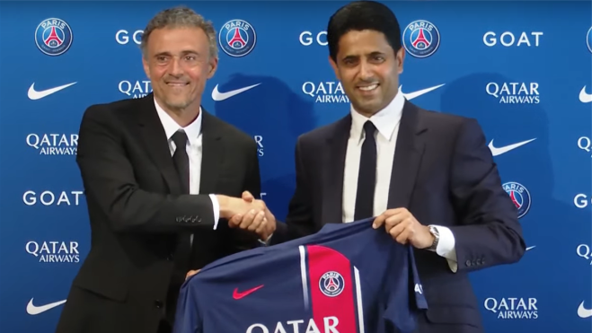 Imagen de la presentación de Luis Enrique con el PSG Imagen de la presentación de Luis Enrique con el PSG