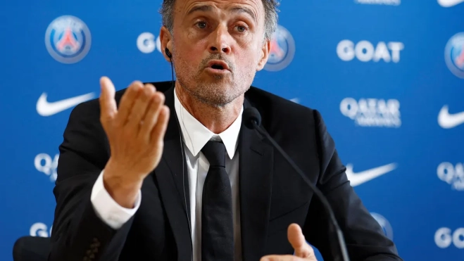 Luis Enrique en su presentación con el PSG Luis Enrique en su presentación con el PSG