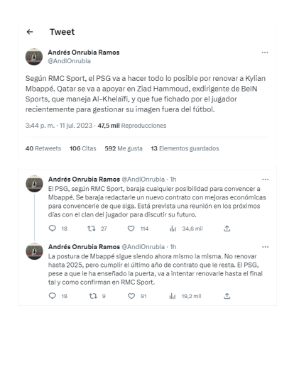 Tweets de Andrés Onrubia Tweets de Andrés Onrubia