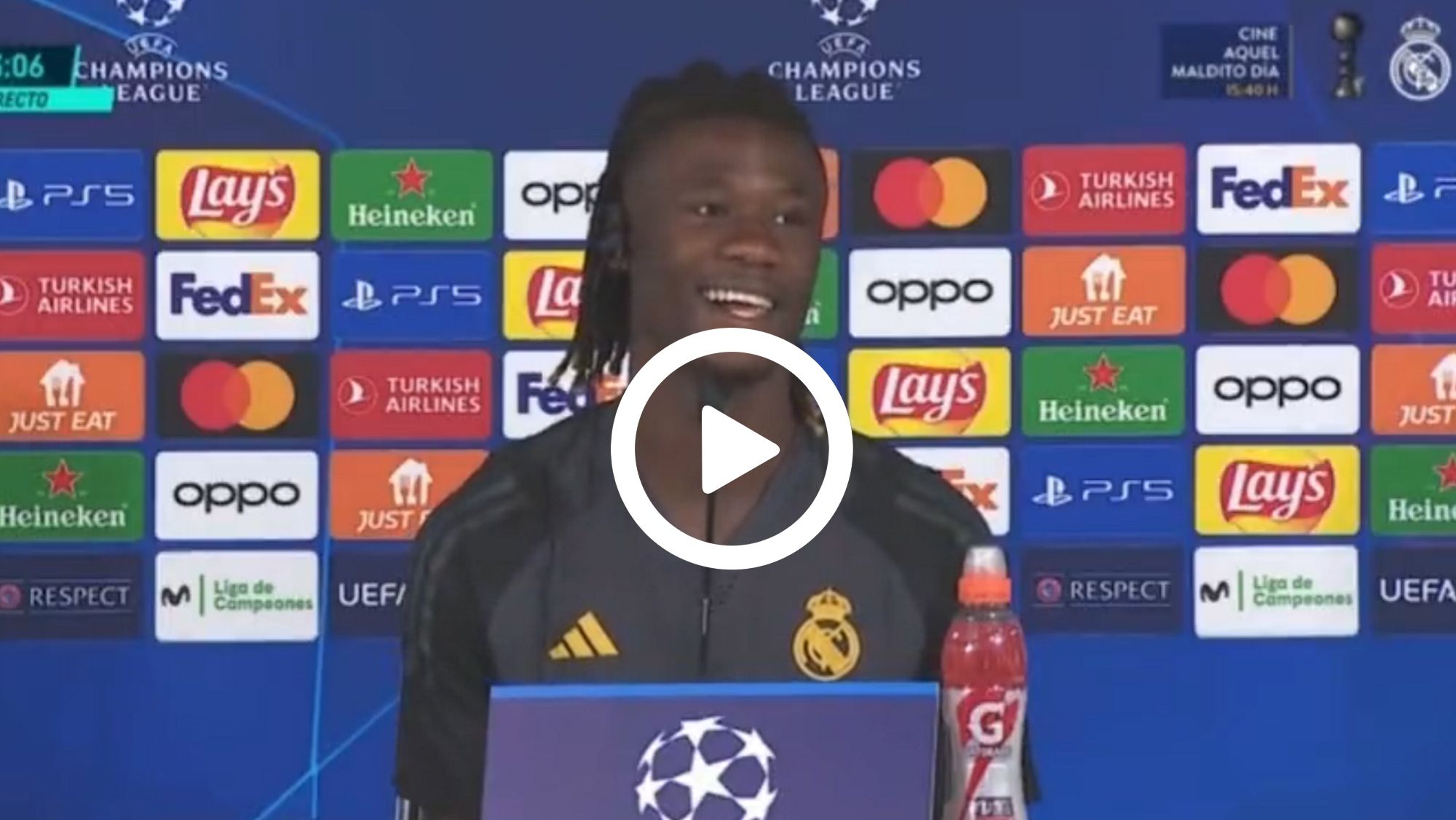 La reacción de Camavinga cuando le preguntan por el fichaje de Mbappé es oro puro