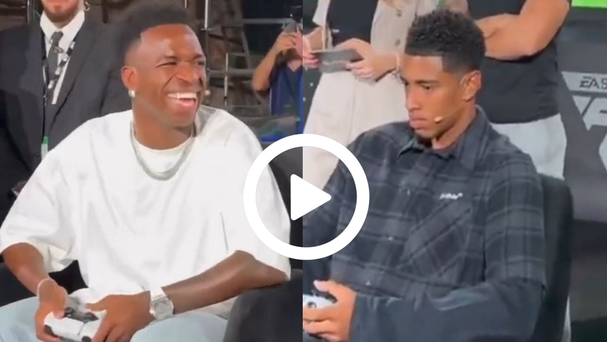 Surrealista lo que le pasó a Bellingham le hizo partirse de risa a Vinicius