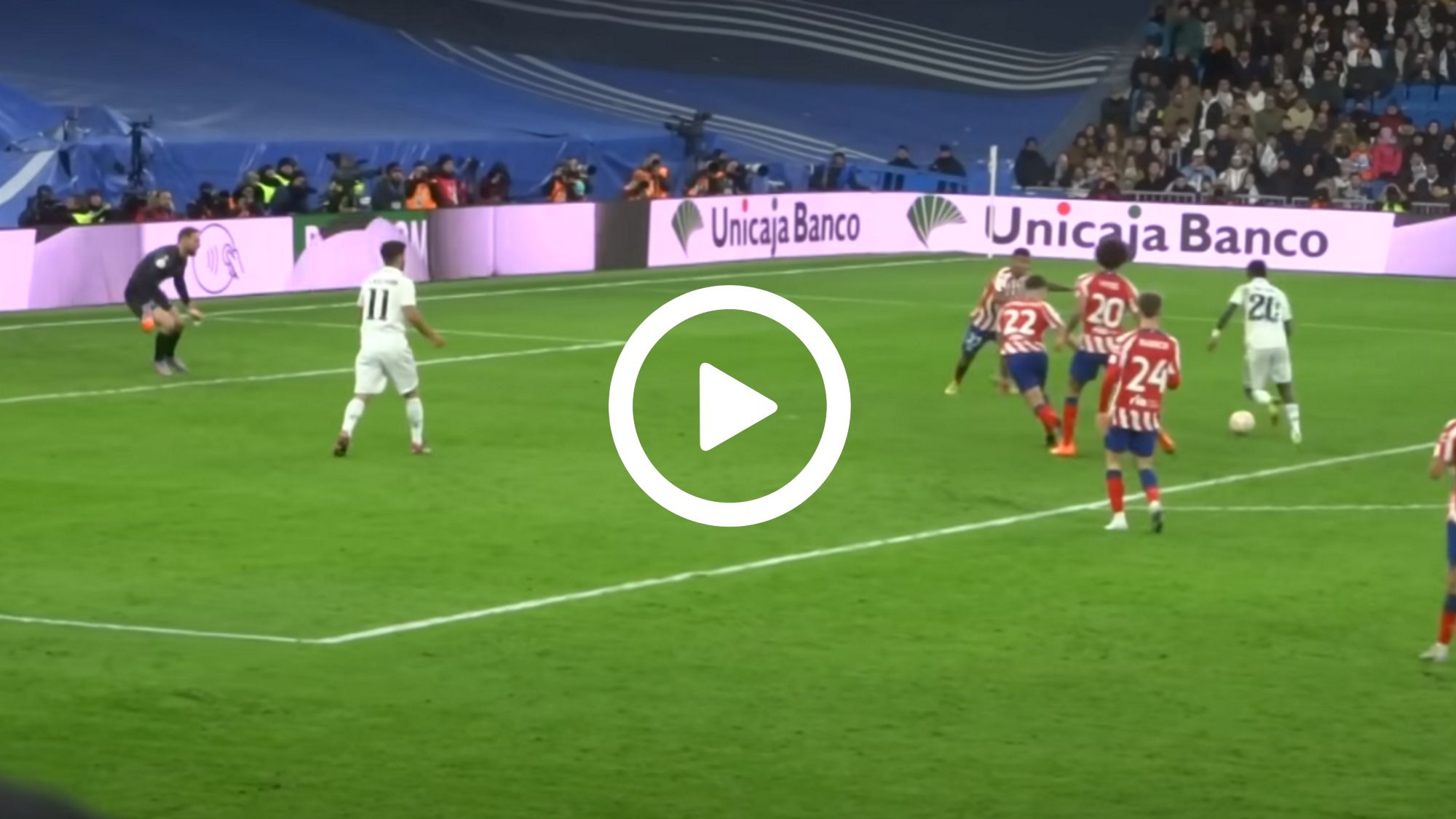 Así fue el último gol de Vinicius al Atlético en un derbi Simeone aún lo recuerda