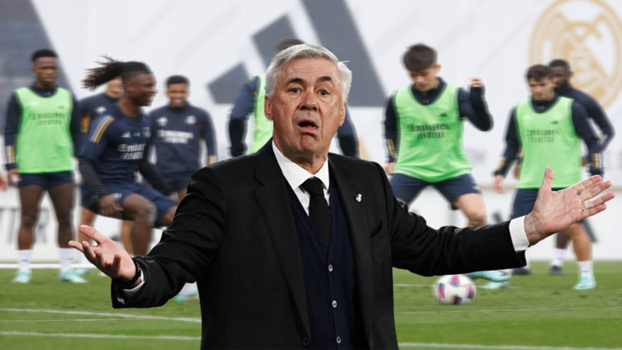 Saltan todas las alarmas en el entrenamiento del Real Madridun fijo de Ancelotti, al margen del grupo