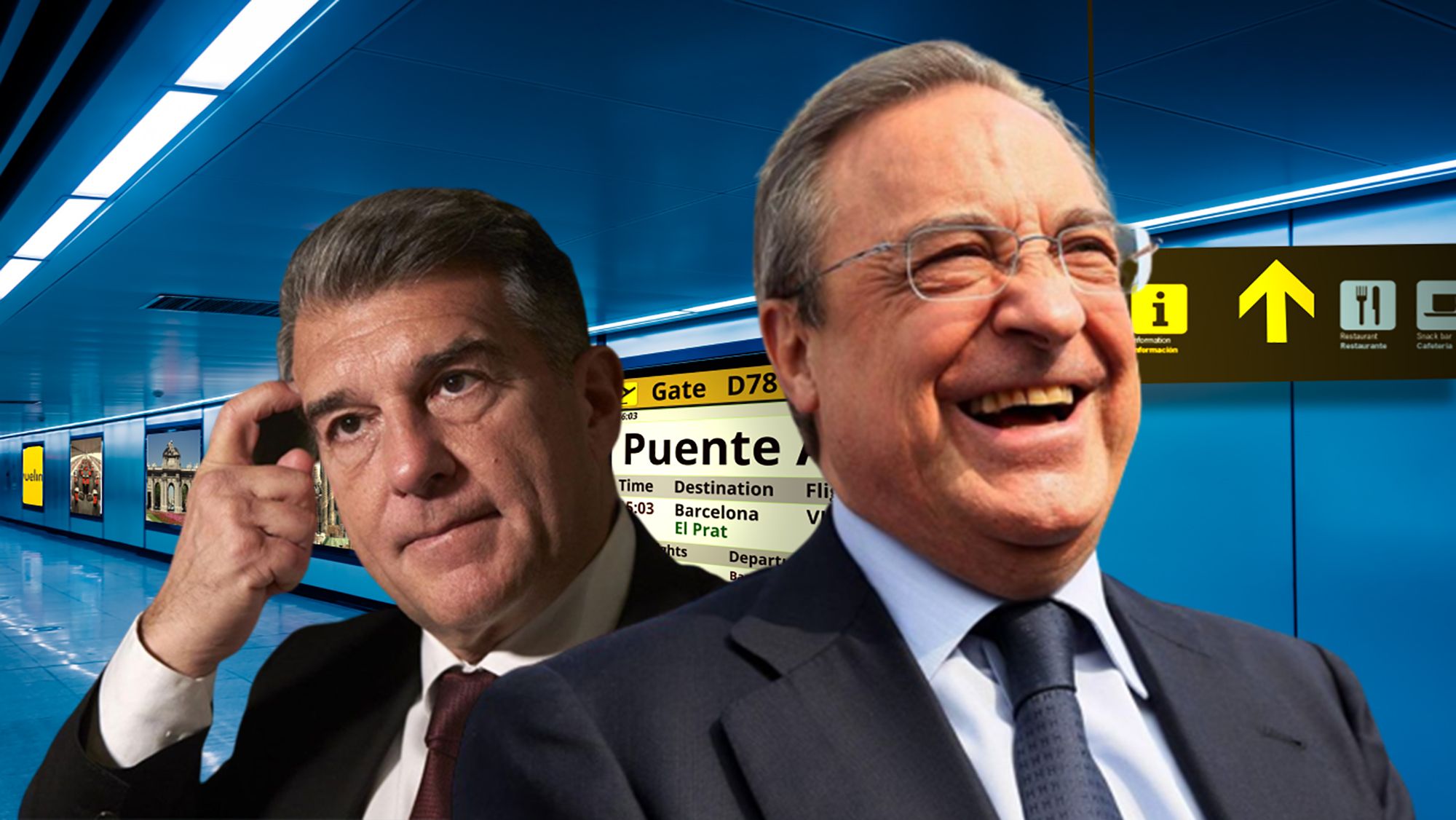 Florentino quiere dejar K.O. a Laporta, quiere fichar a su gran joyaprogramado el puente aéreo de Barcelona a Madrid