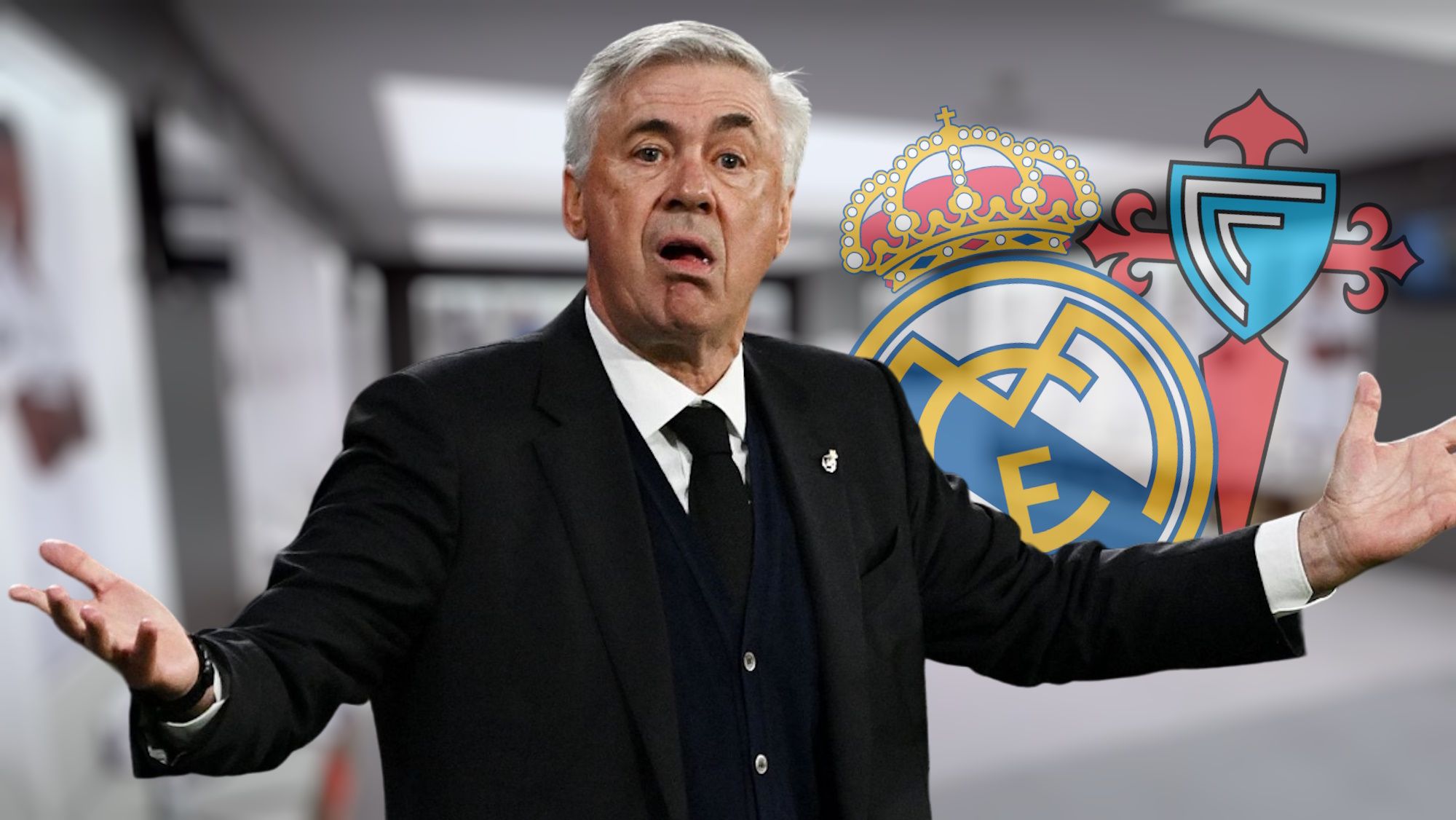 La reacción de Ancelotti en el vestuario en el descanso ante el Celta La reacción de Ancelotti en el vestuario en el descanso ante el Celta