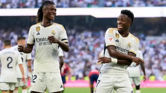 Camavinga con Vinicius esta temporada con el Real Madrid