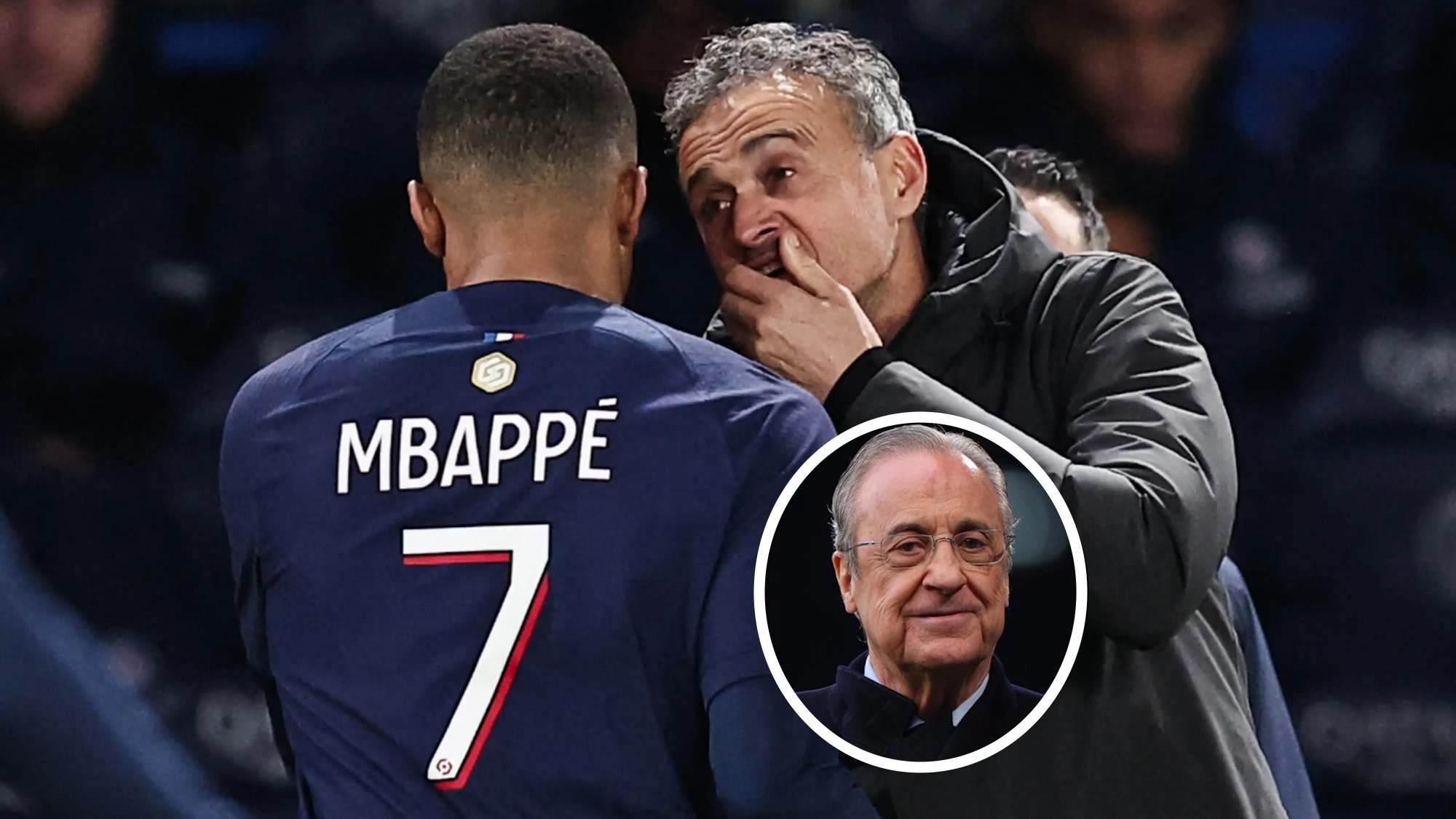 La reacción de Florentino tras las palabras de Luis Enrique sobre Mbappé
