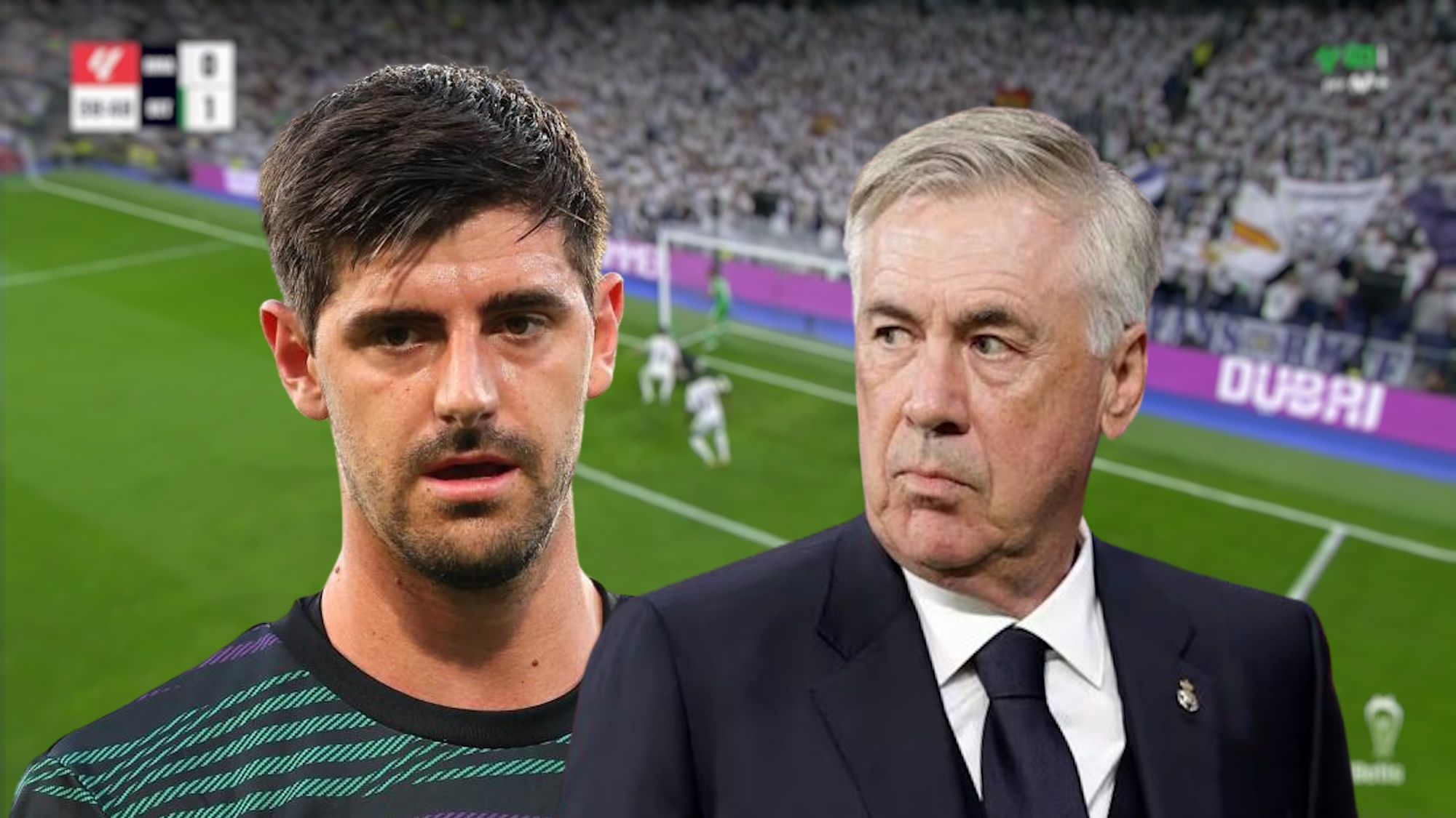 Ancelotti, directo a por Courtois, se lo dijo a la cara en el descanso