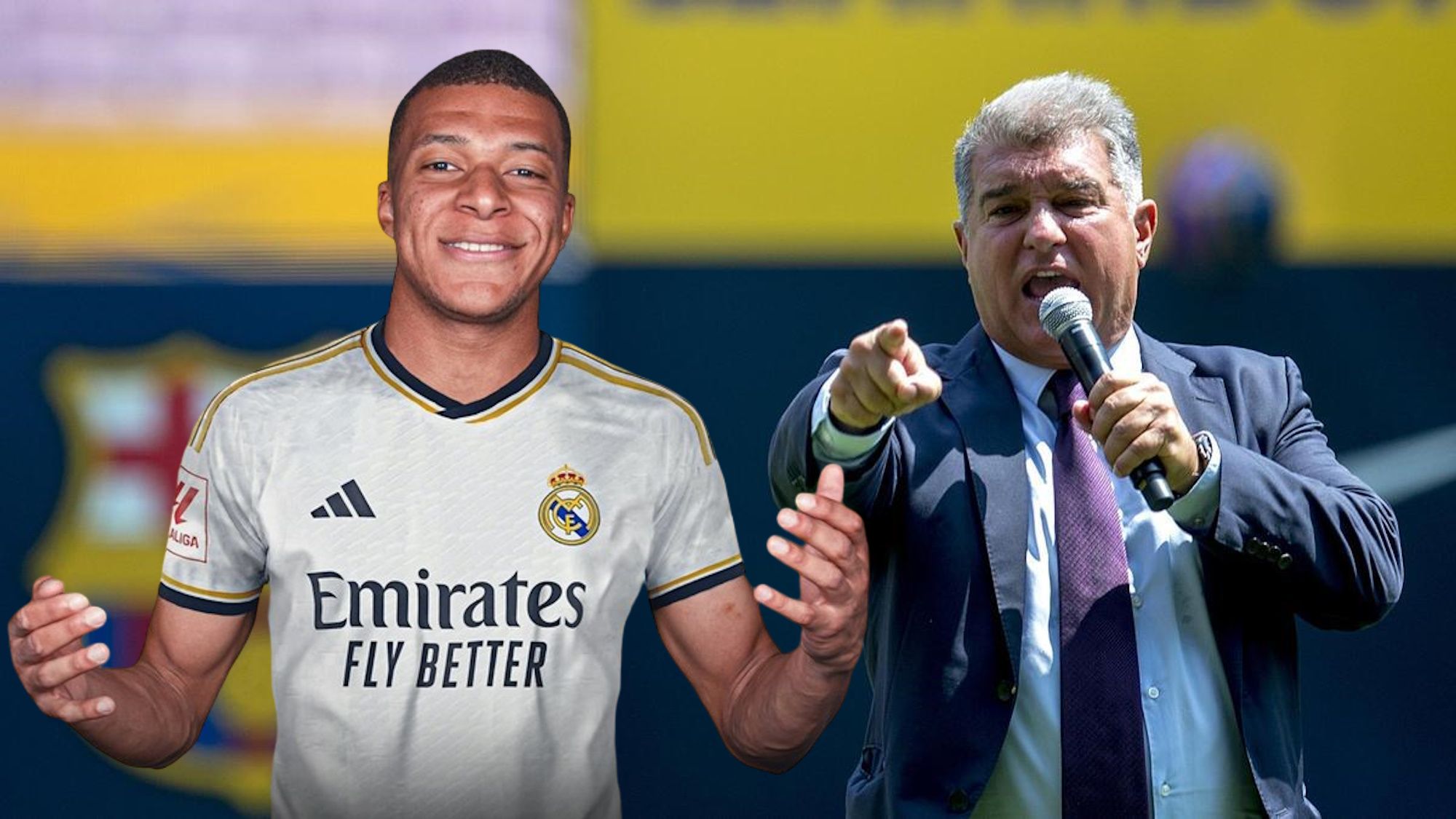 El gran deseo de Laporta para el Barça alaba al Real Madrid y Mbappé el culé, en shock