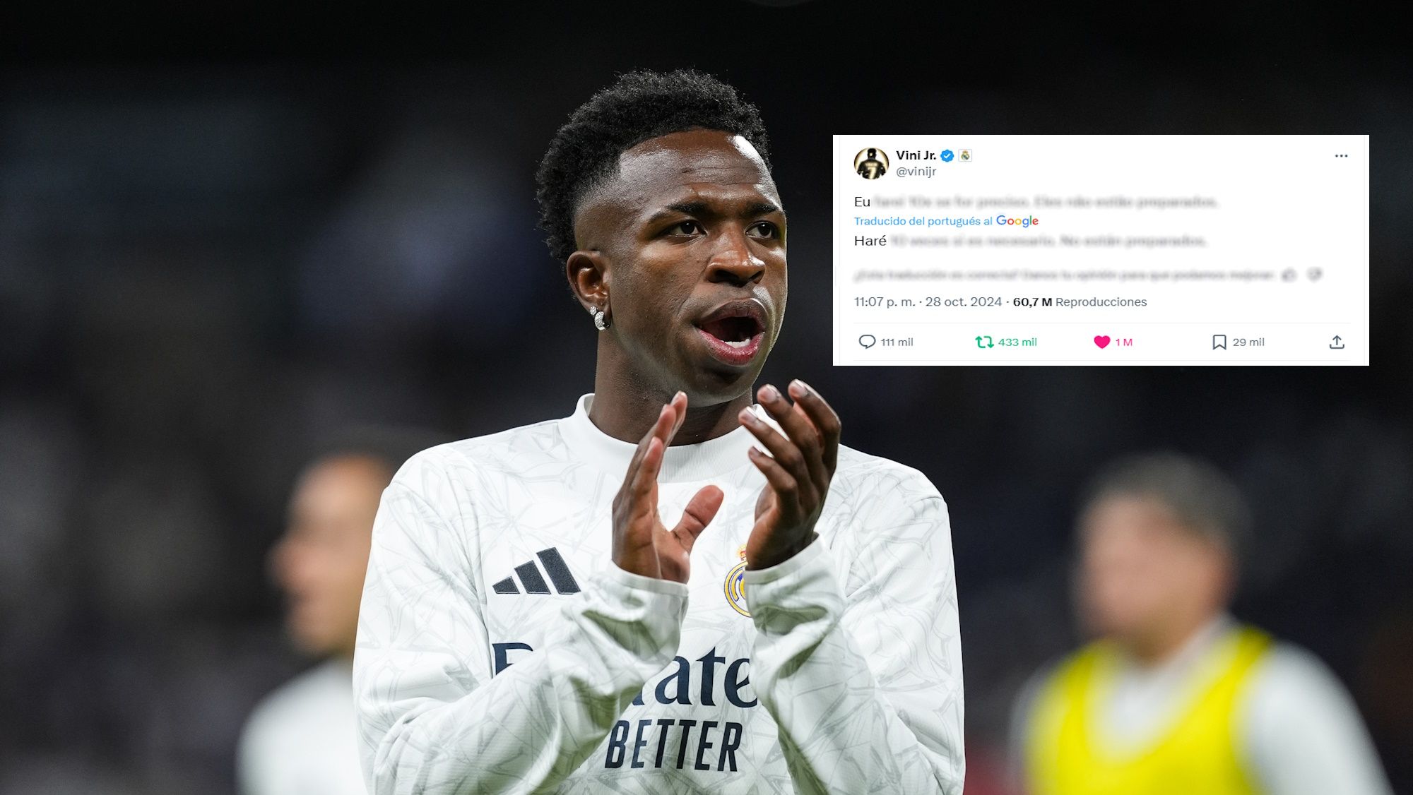 Vinicius alza la voz tras el despropósito en el Balón de Oro y manda un aviso a la UEFA: “No están…”