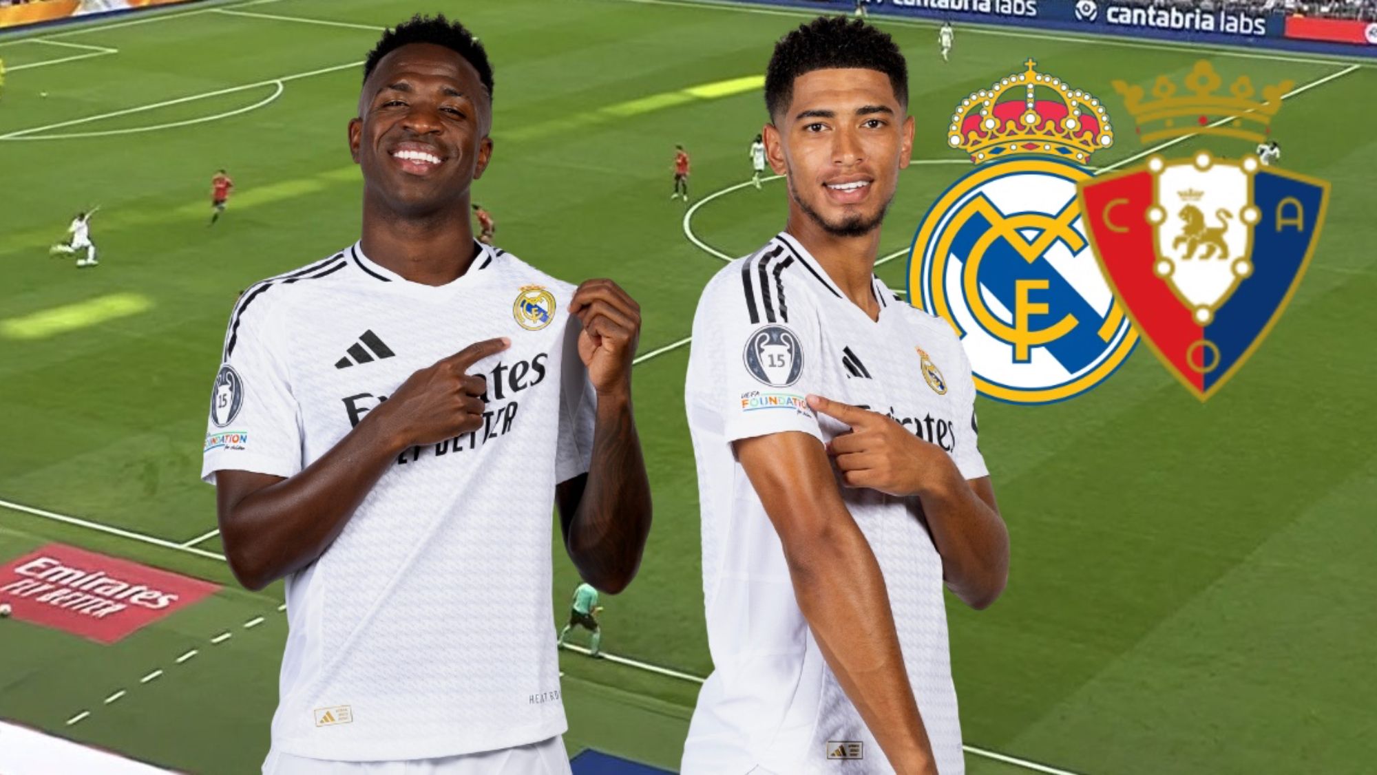 El Real Madrid se marcha al descanso ganando con goles de Vinicius y Bellingham