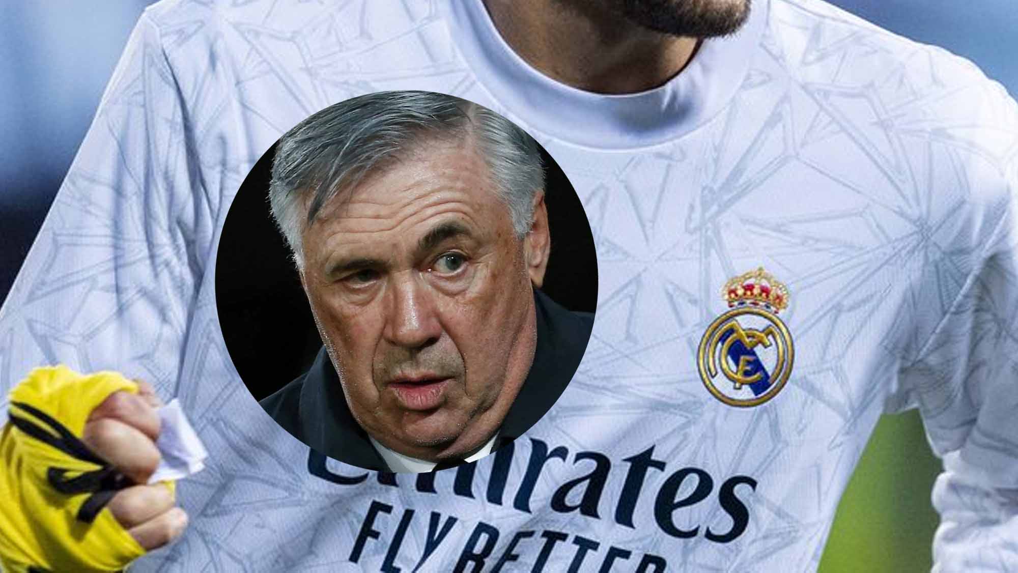 Jugador incógnito con Ancelotti preocupado Jugador incógnito con Ancelotti preocupado