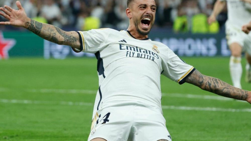 Joselu celebrando en Champions Joselu celebrando en Champions