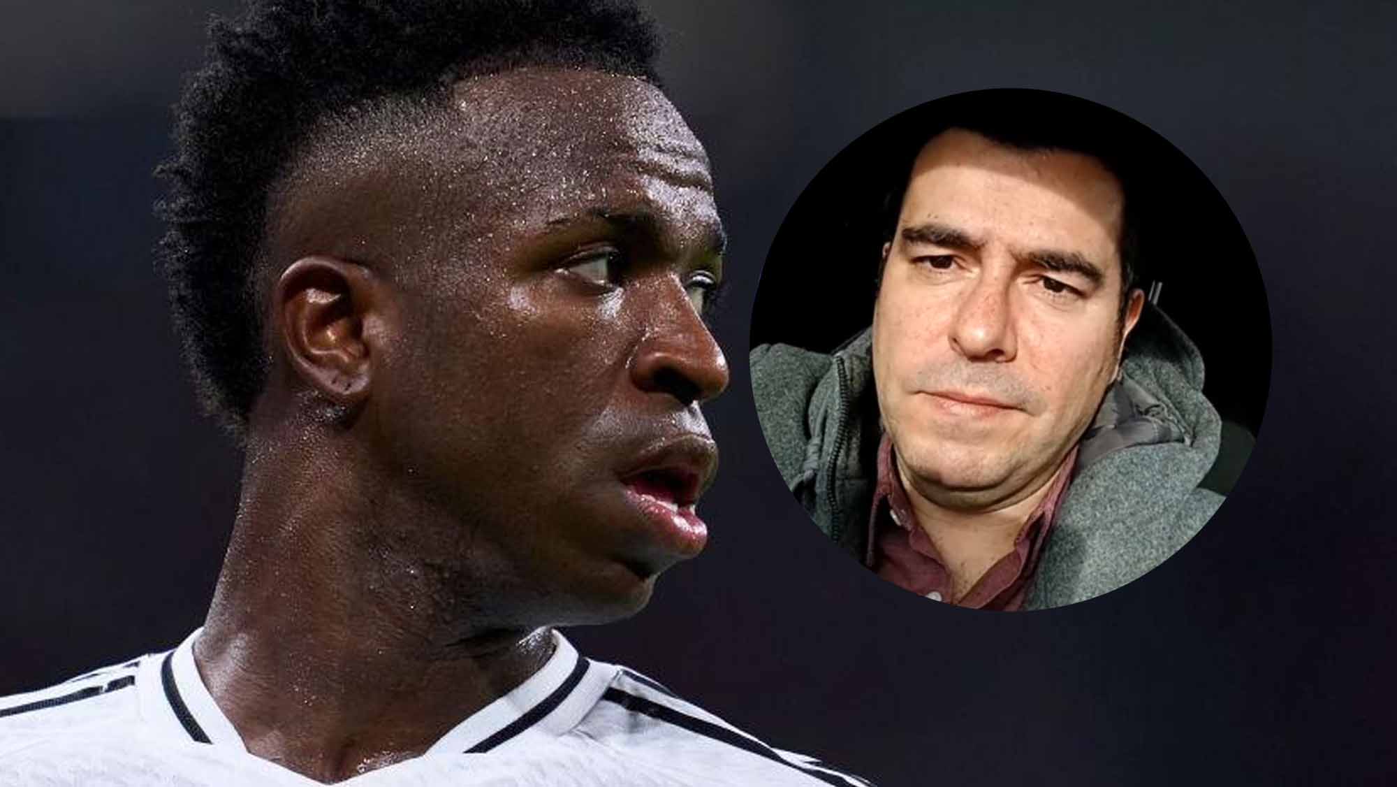 Vinicius serio con Miguelito a un lado