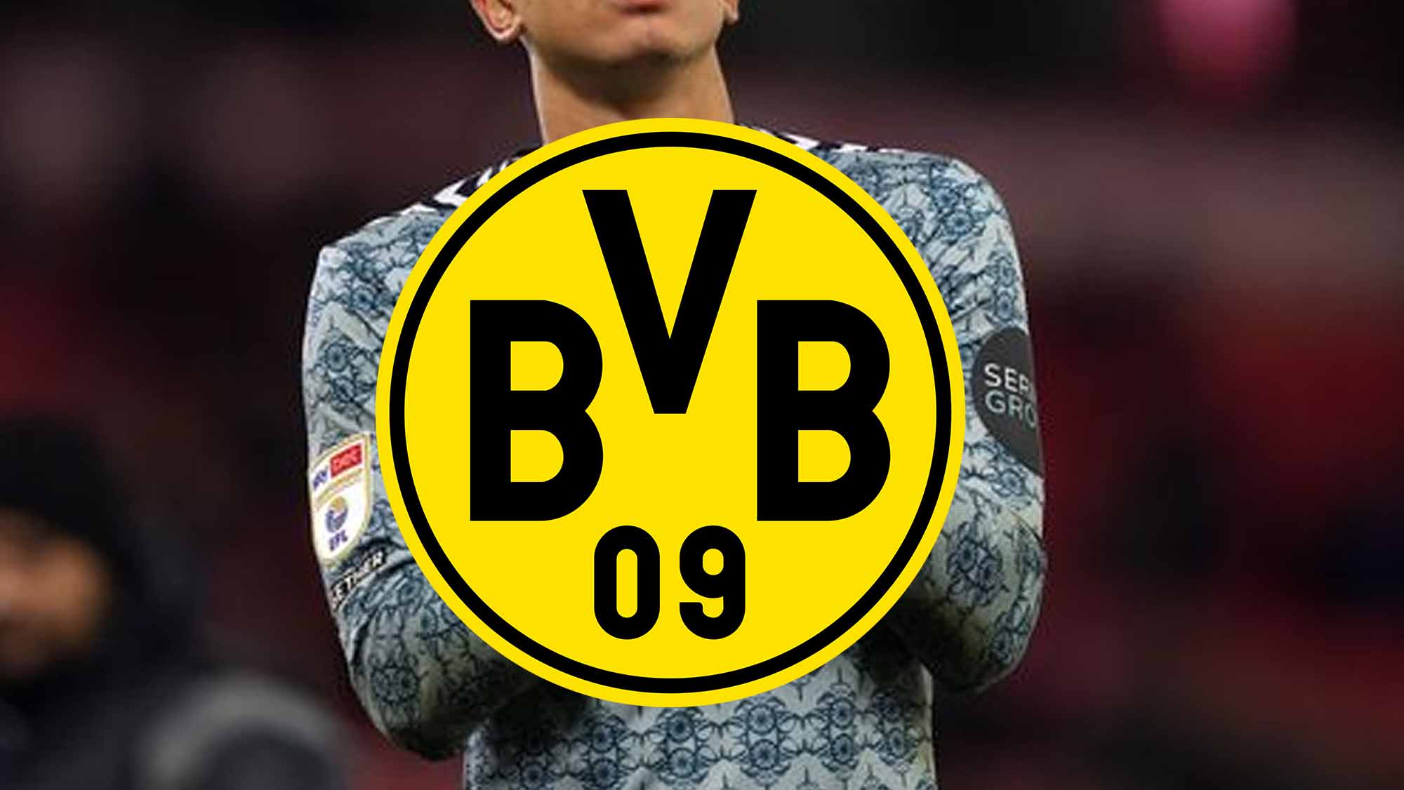 Escudo Dortmund con jugador de incógnito