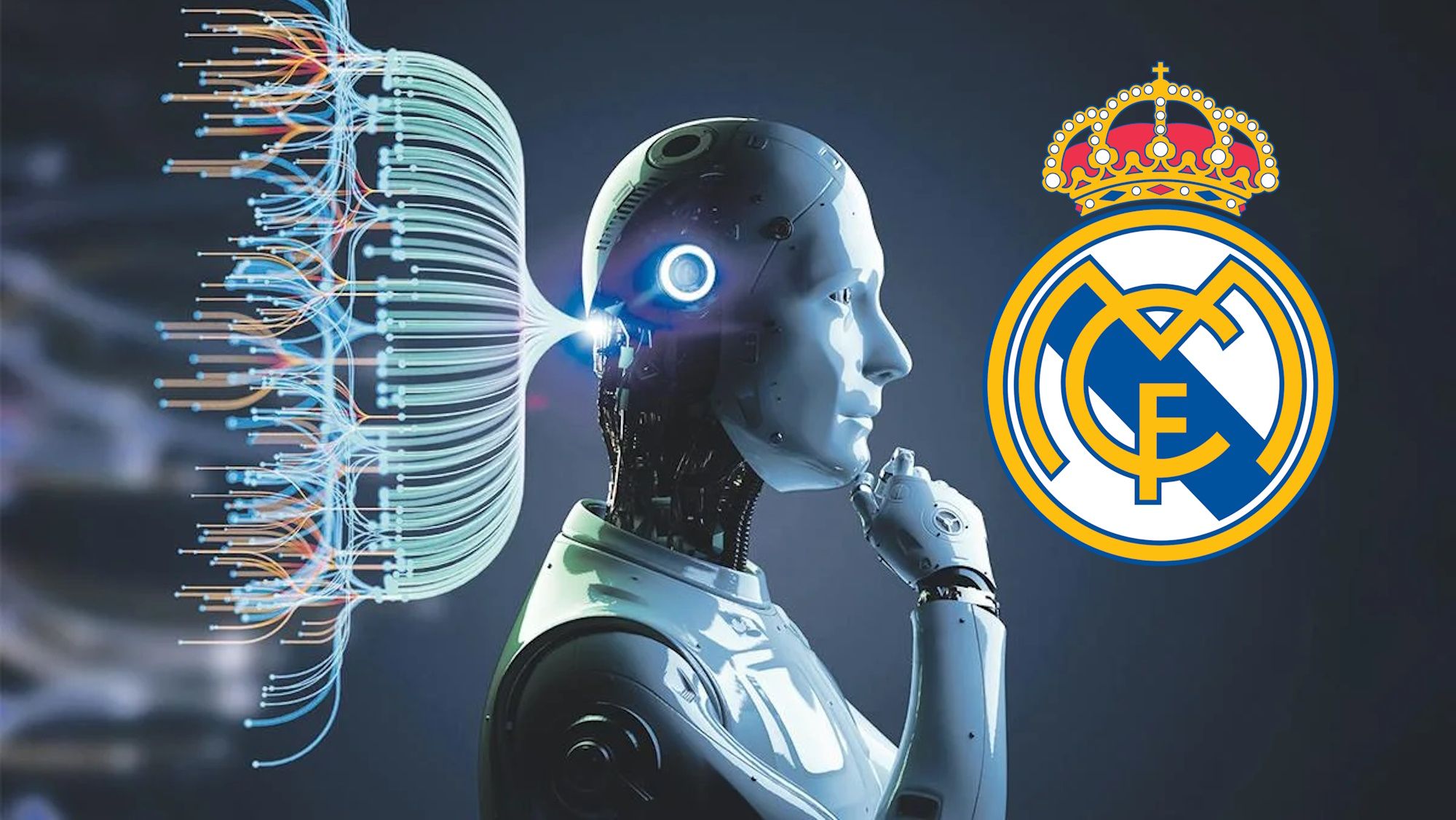 Inteligencia artificial y escudo Real Madrid