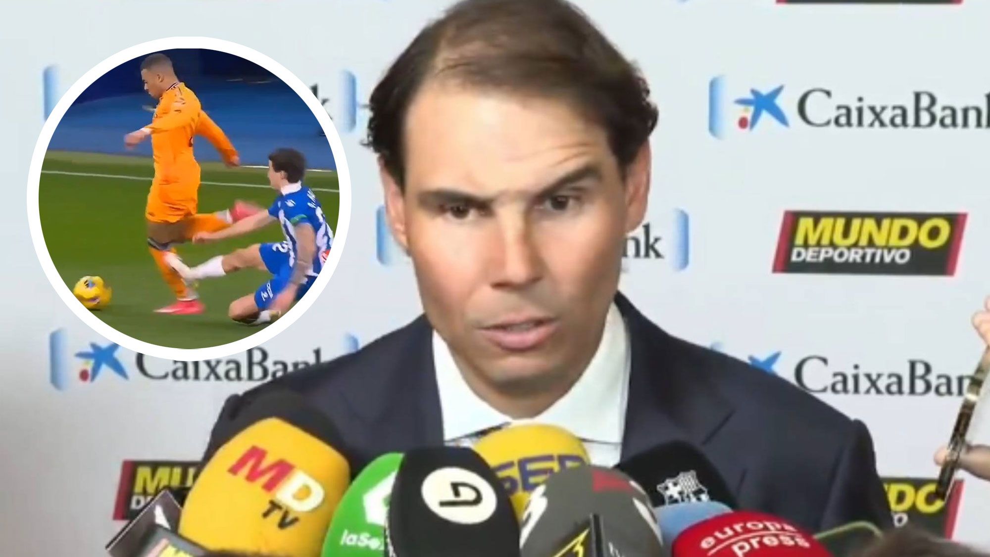 Rafa Nadal se pronuncia sobre la ‘no roja’ a Carlos Romero en Cornellà: “La entrada a Mbappé…”