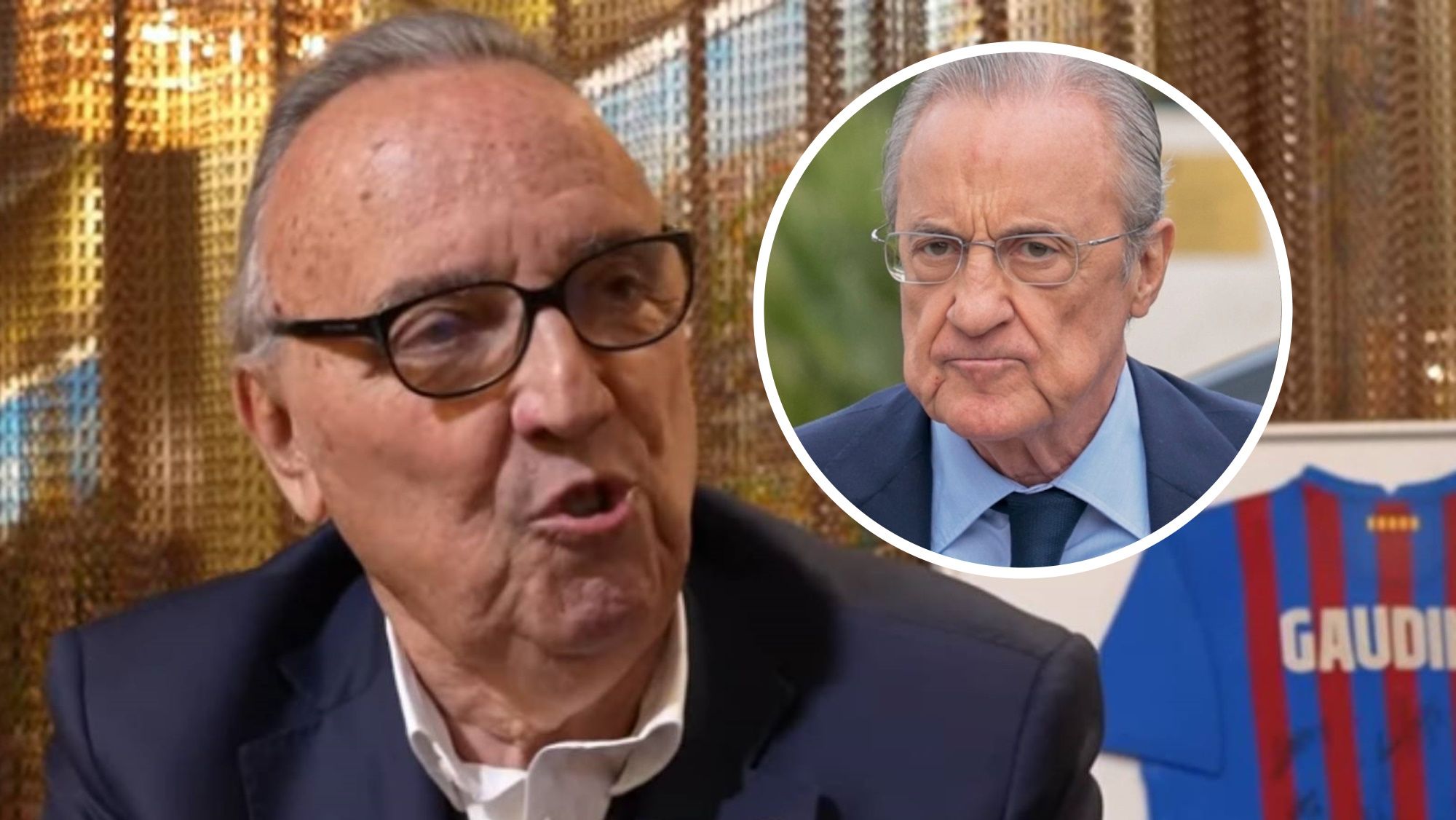 Joan Gaspart y Florentino Pérez en círculo