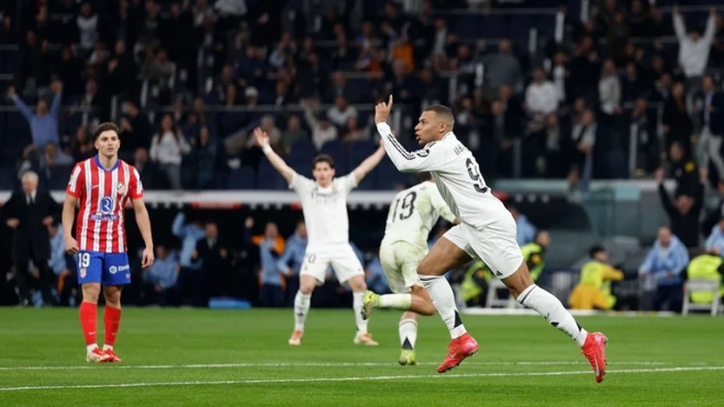 Mbappé celebrando su gol frente al Atlético de Madrid