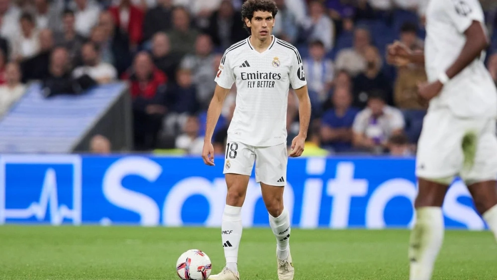 Jesús Vallejo jugando un partido con el Real Madrid. Jesús Vallejo jugando un partido con el Real Madrid.