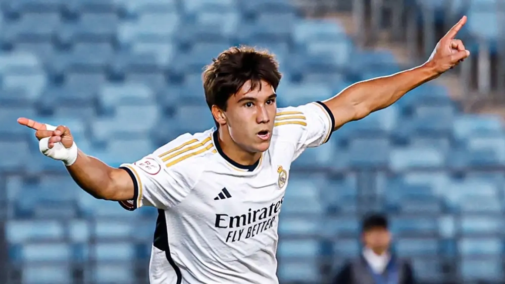 Gonzalo celebrando con el Madrid