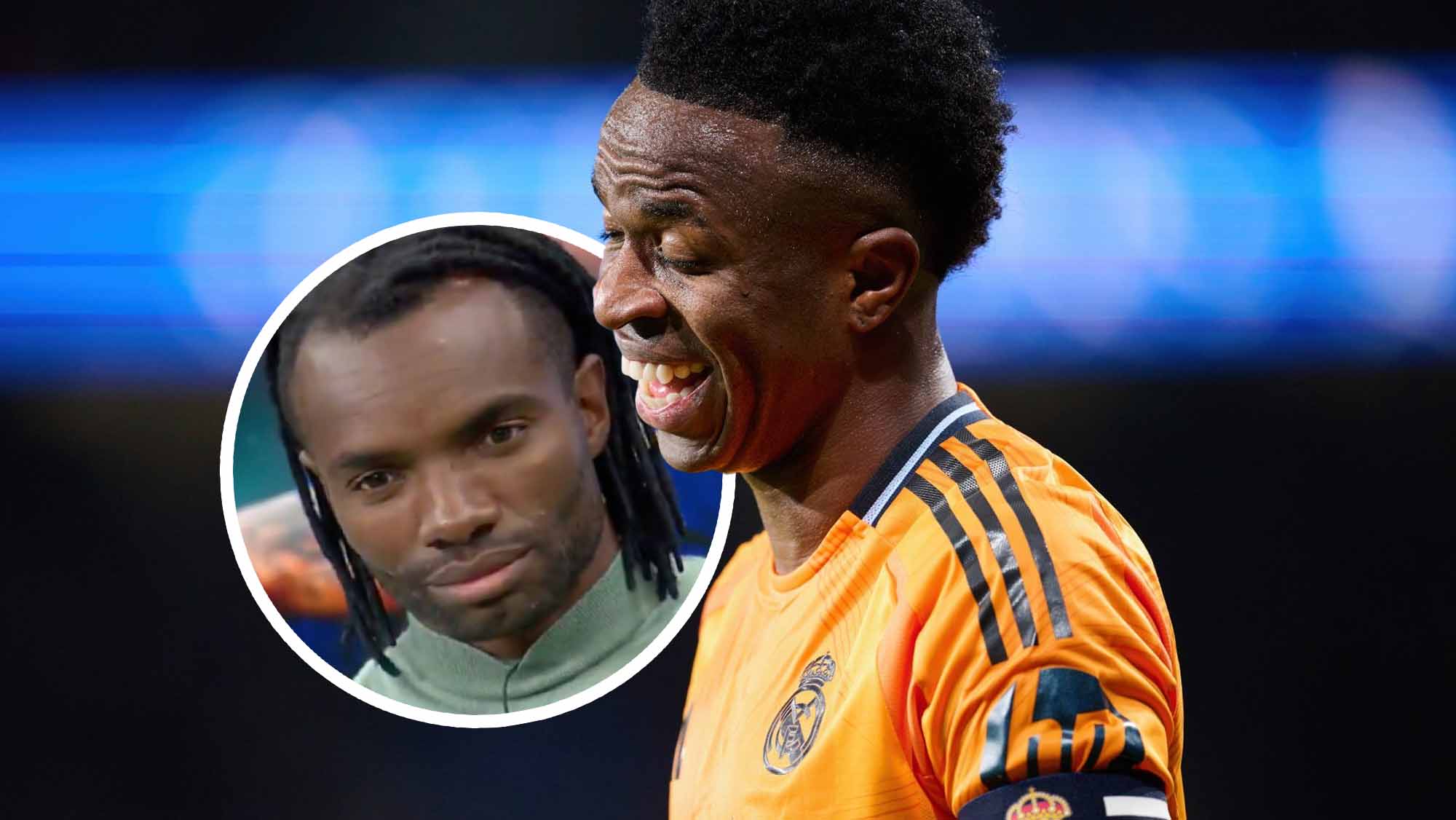 Vinicius riéndose con Javi Balboa a un lado