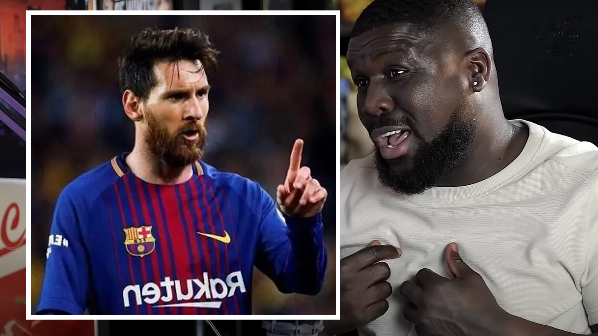 Drenthe y Leo Messi en cuadrado