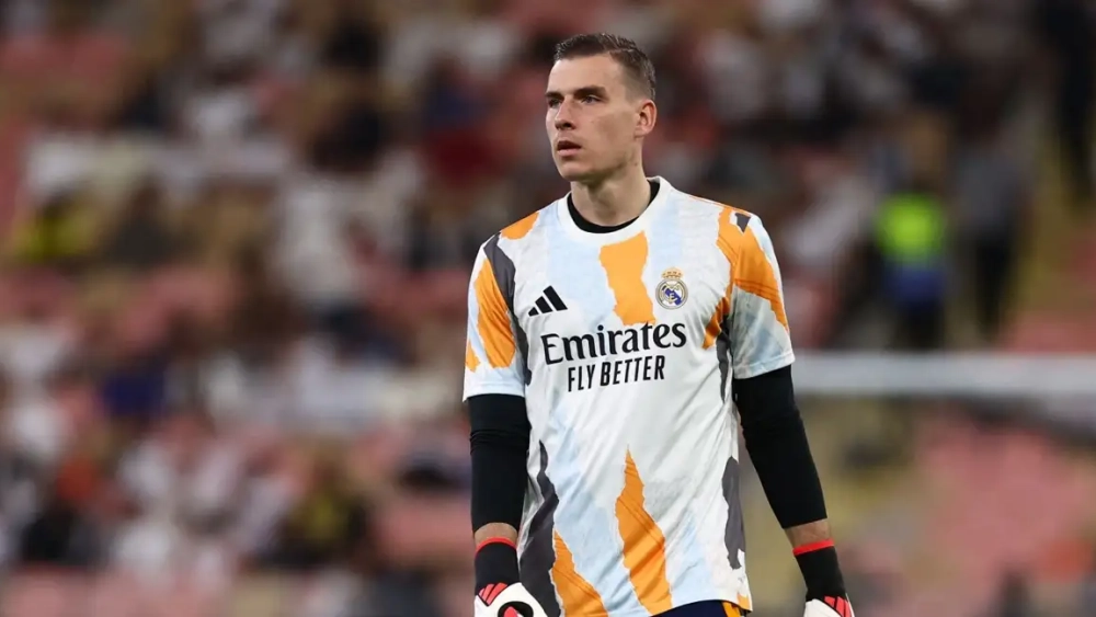 Lunin con el Real Madrid esta temporada