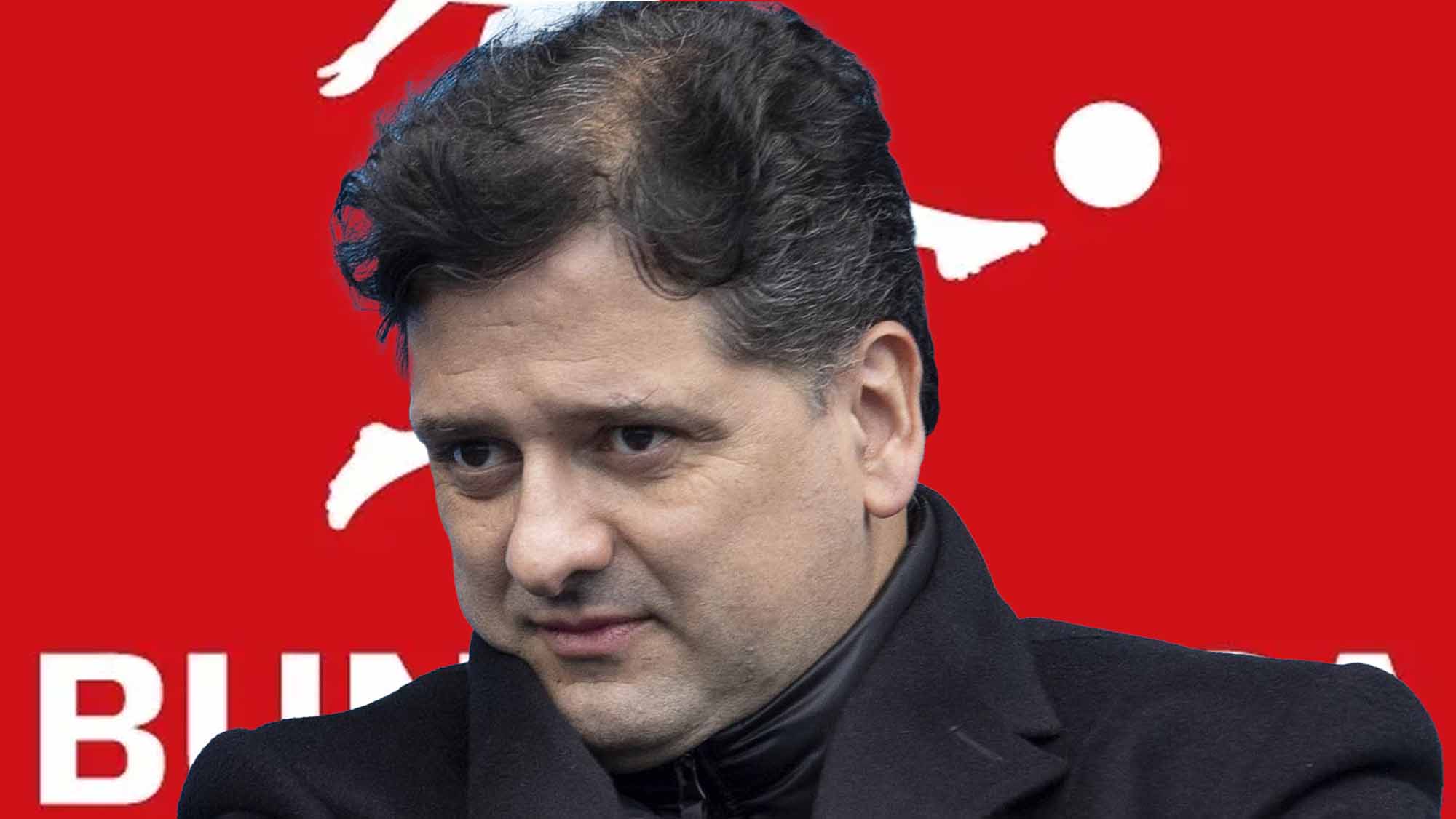 Juni Calafat serio con fondo Bundesliga Juni Calafat serio con fondo Bundesliga