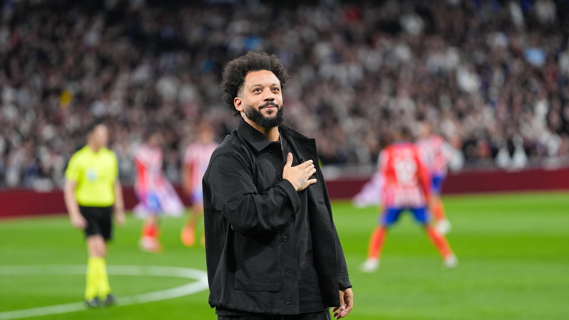 Marcelo en su retiro en el Bernabéu