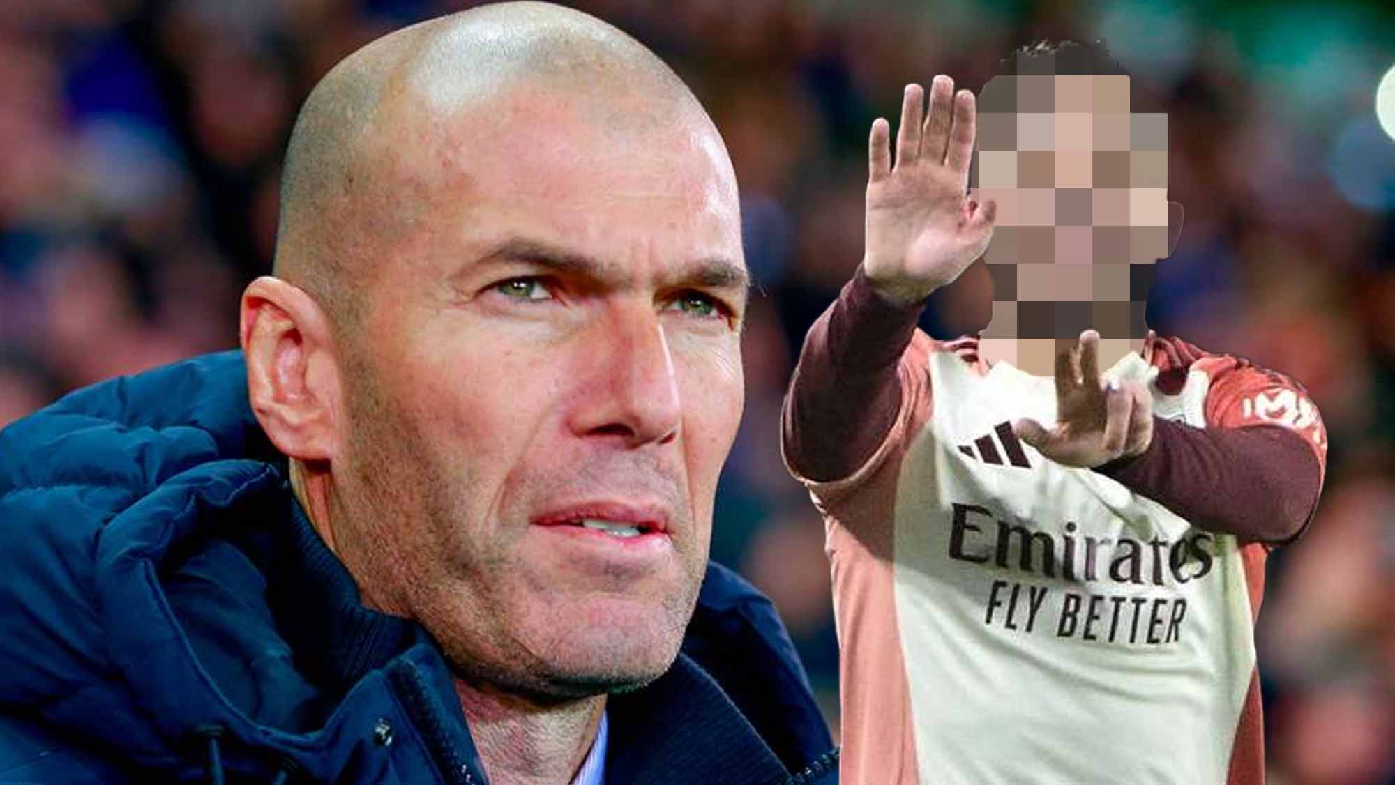 Zidane serio con jugador de incógnito Zidane serio con jugador de incógnito