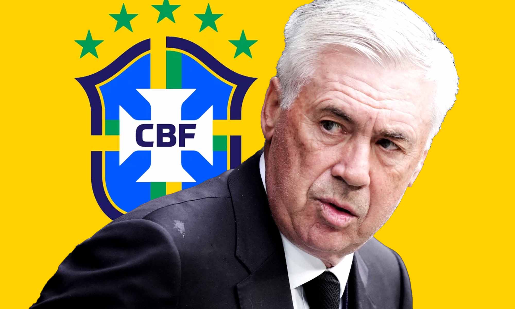 Ancelotti con fondo de selección Brasil