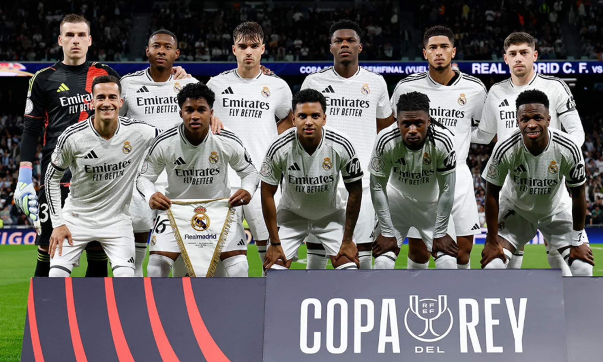 Once del Real Madrid contra la Real Sociedad en la vuelta de semifinales de Copa del Rey.
