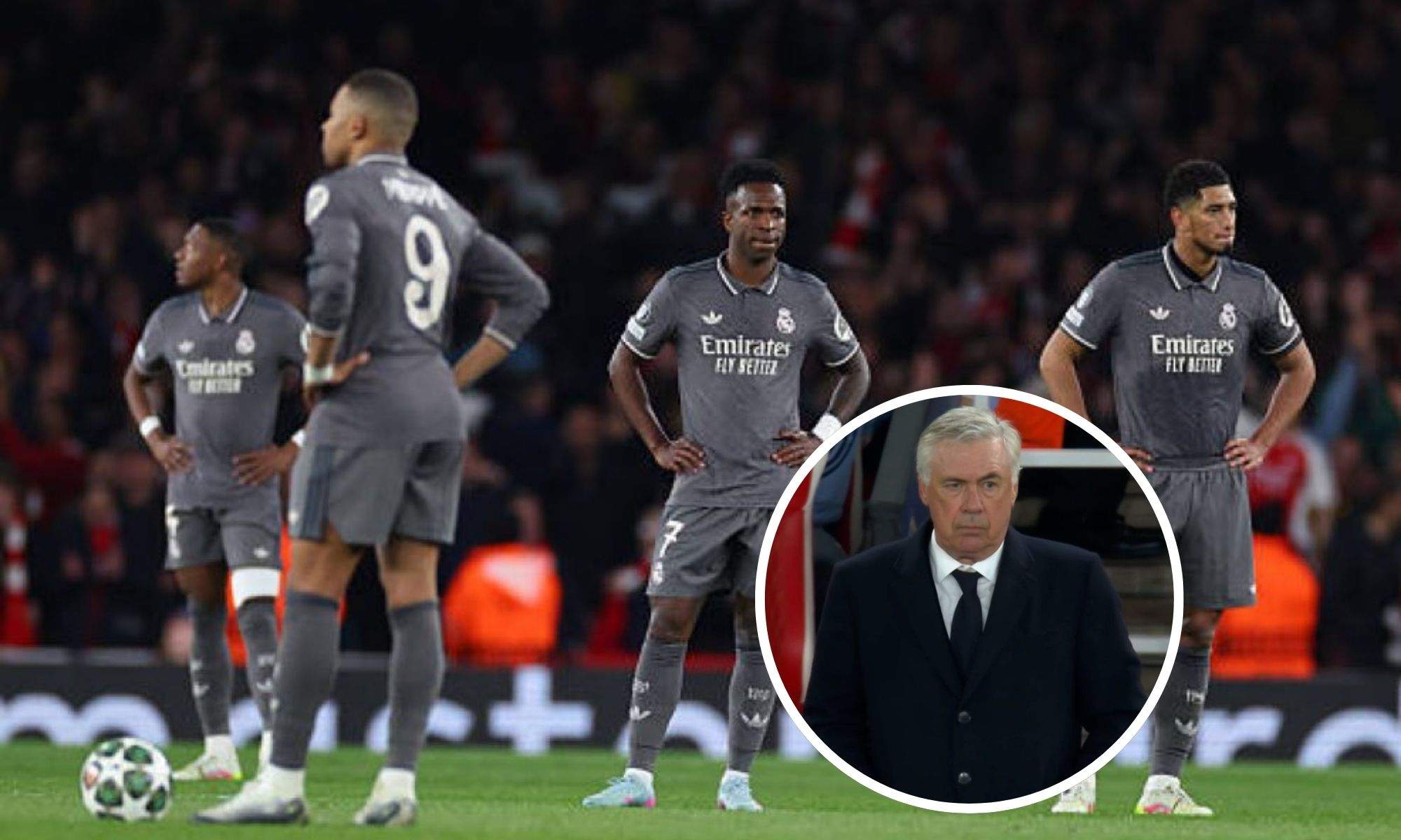 Jugadores del Real Madrid sobre el Emirates y Ancelotti