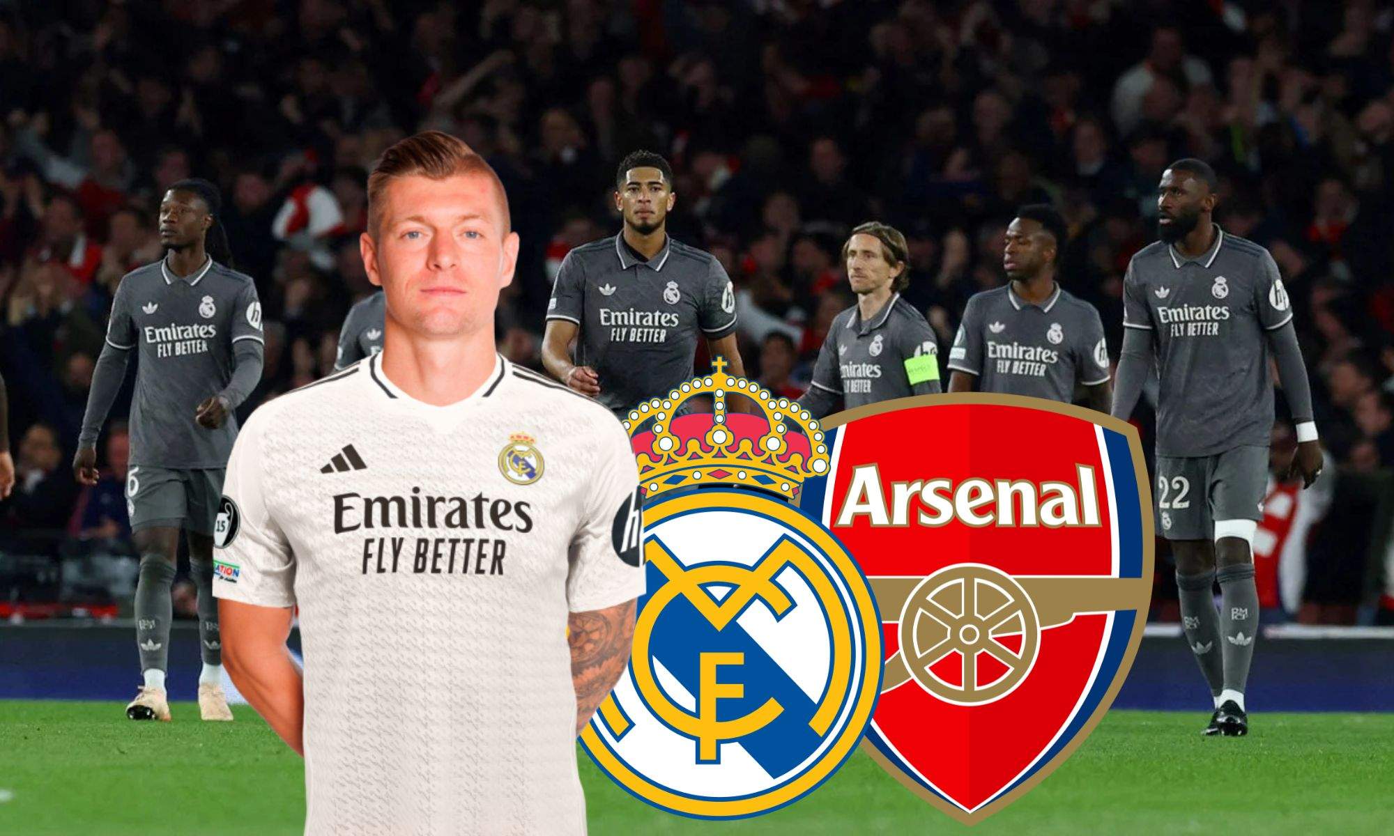 Kroos y Jugadores en el Real Madrid - Arsenal