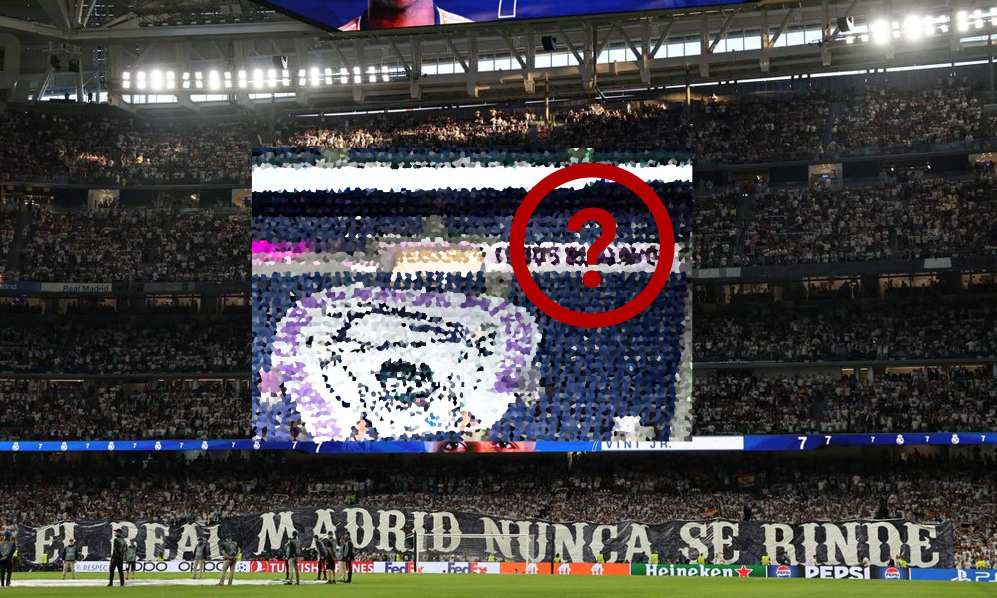 Estadio Santiago Bernabéu y el tifo oculto del Real Madrid - Arsenal.