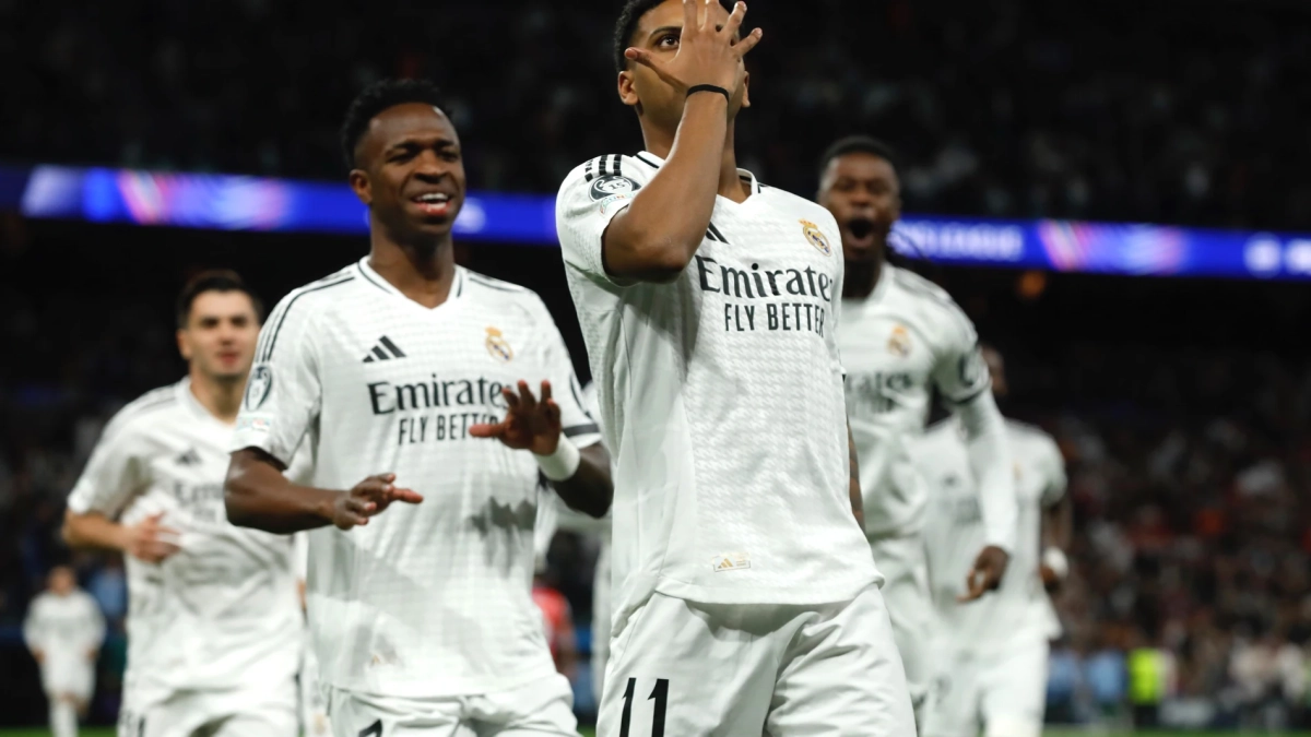 Rodrygo Goes celebrando un gol con el Real Madrid