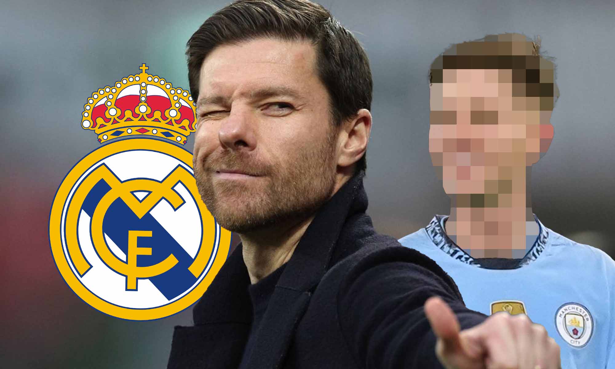 Alonso contento con escudo RM y jugador del City de incógnito