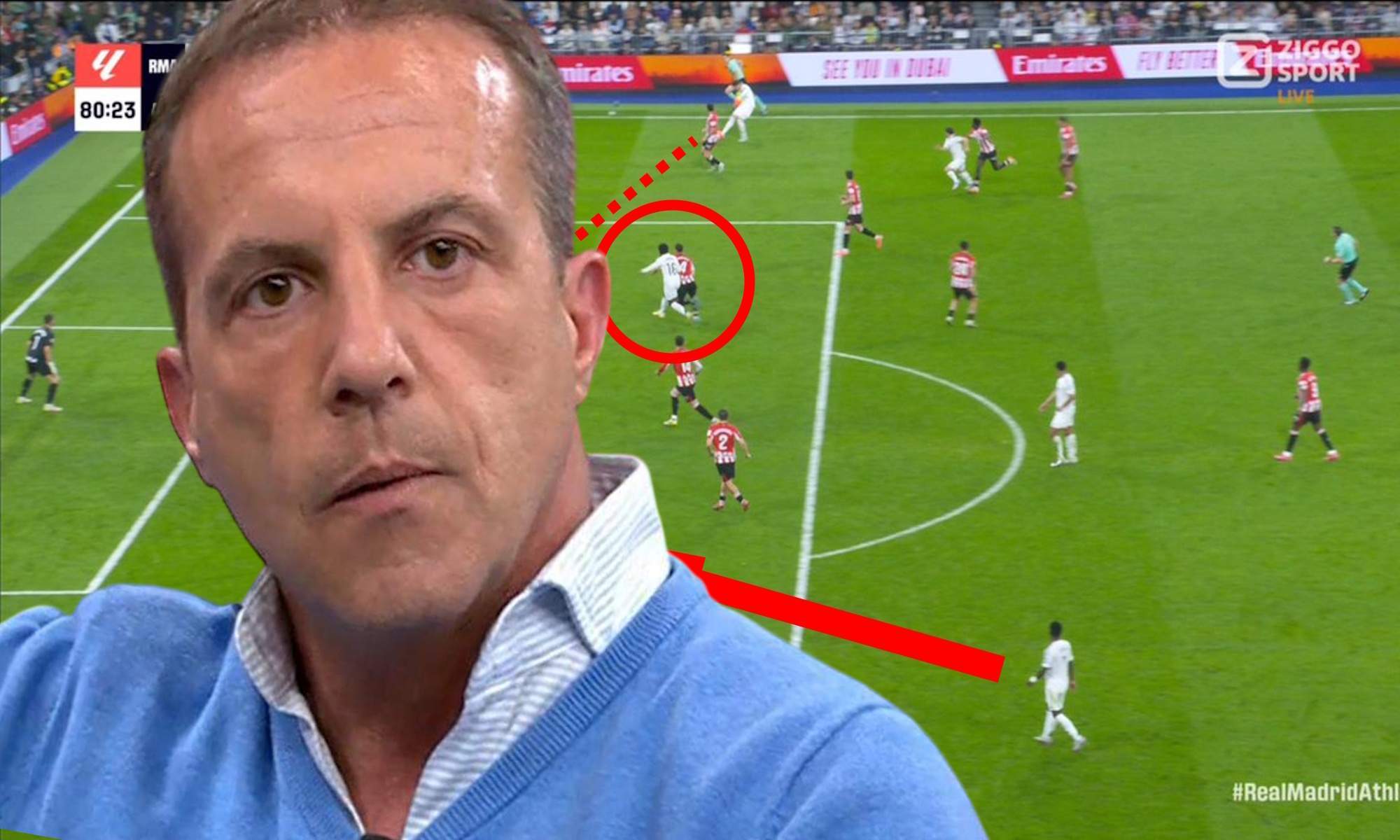 Cristóbal Soria delante de la jugada del gol anulado de ayer Cristóbal Soria delante de la jugada del gol anulado de ayer