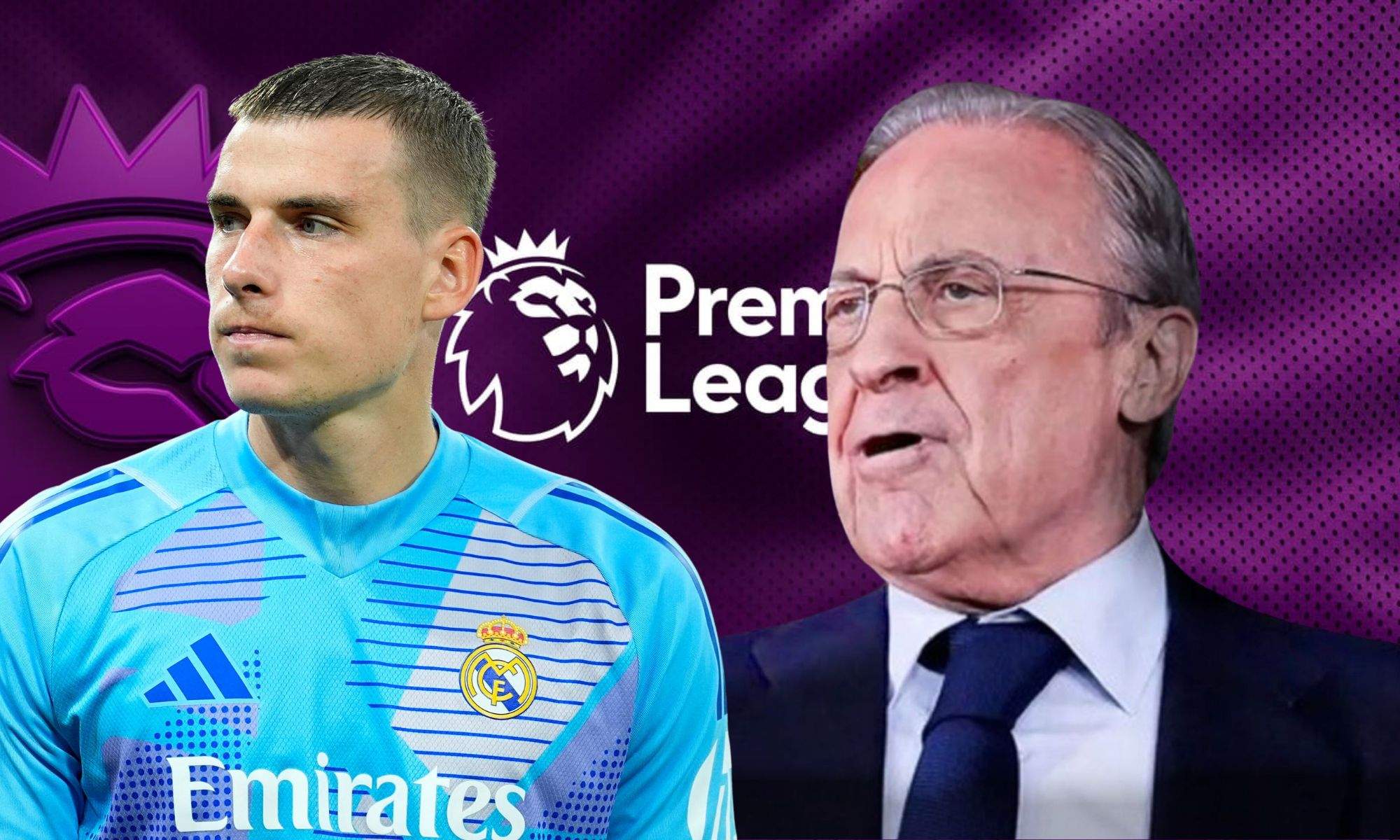 Lunin y Florentino Pérez Premier League