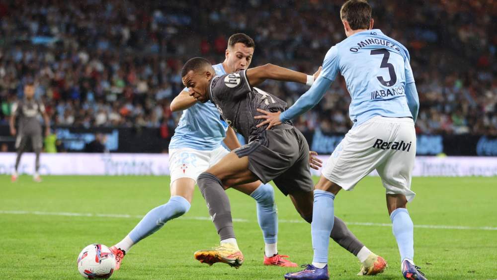 Kylian Mbappé marcó en Balaídos en el partido de la primera vuelta de la Liga ante el Celta (1-2).