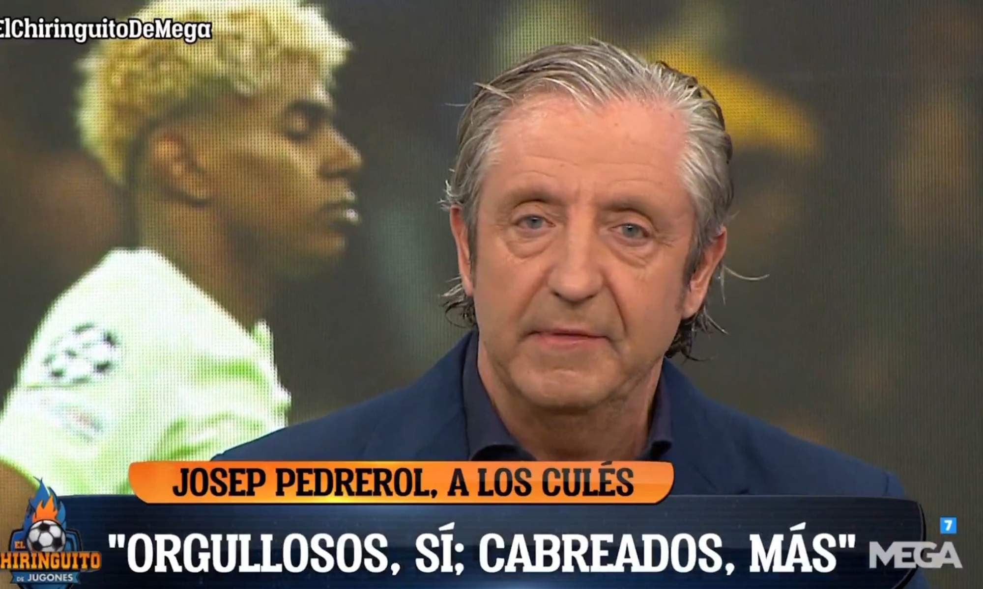 Josep Pedrerol en el Chiringuito con Lamine Yamal de fondo Josep Pedrerol en el Chiringuito con Lamine Yamal de fondo