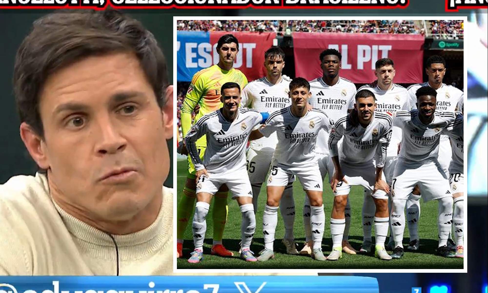 Edu Aguirre con jugadores del Real Madrid en recuadro Edu Aguirre con jugadores del Real Madrid en recuadro