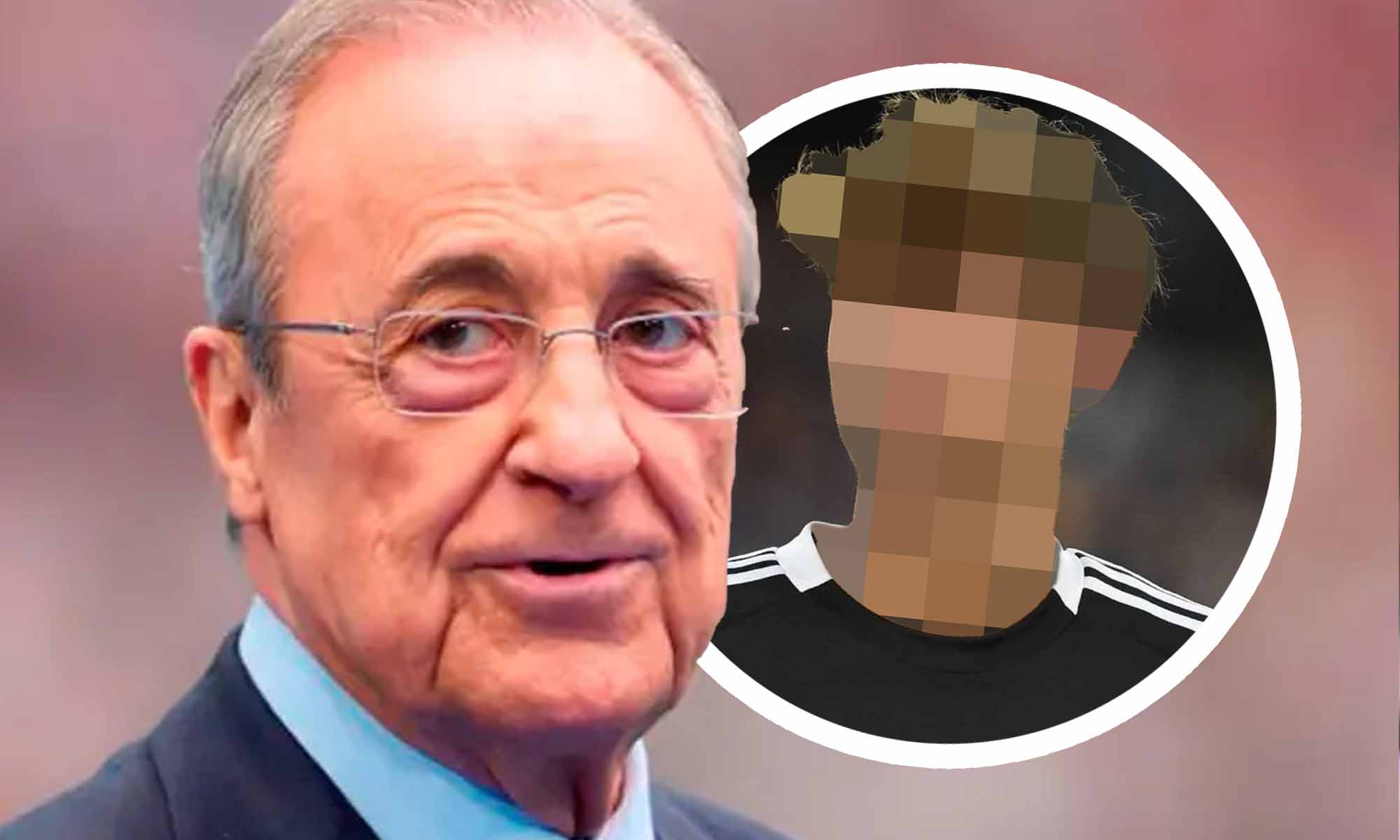 Florentino con jugador medio de incognito a su lado