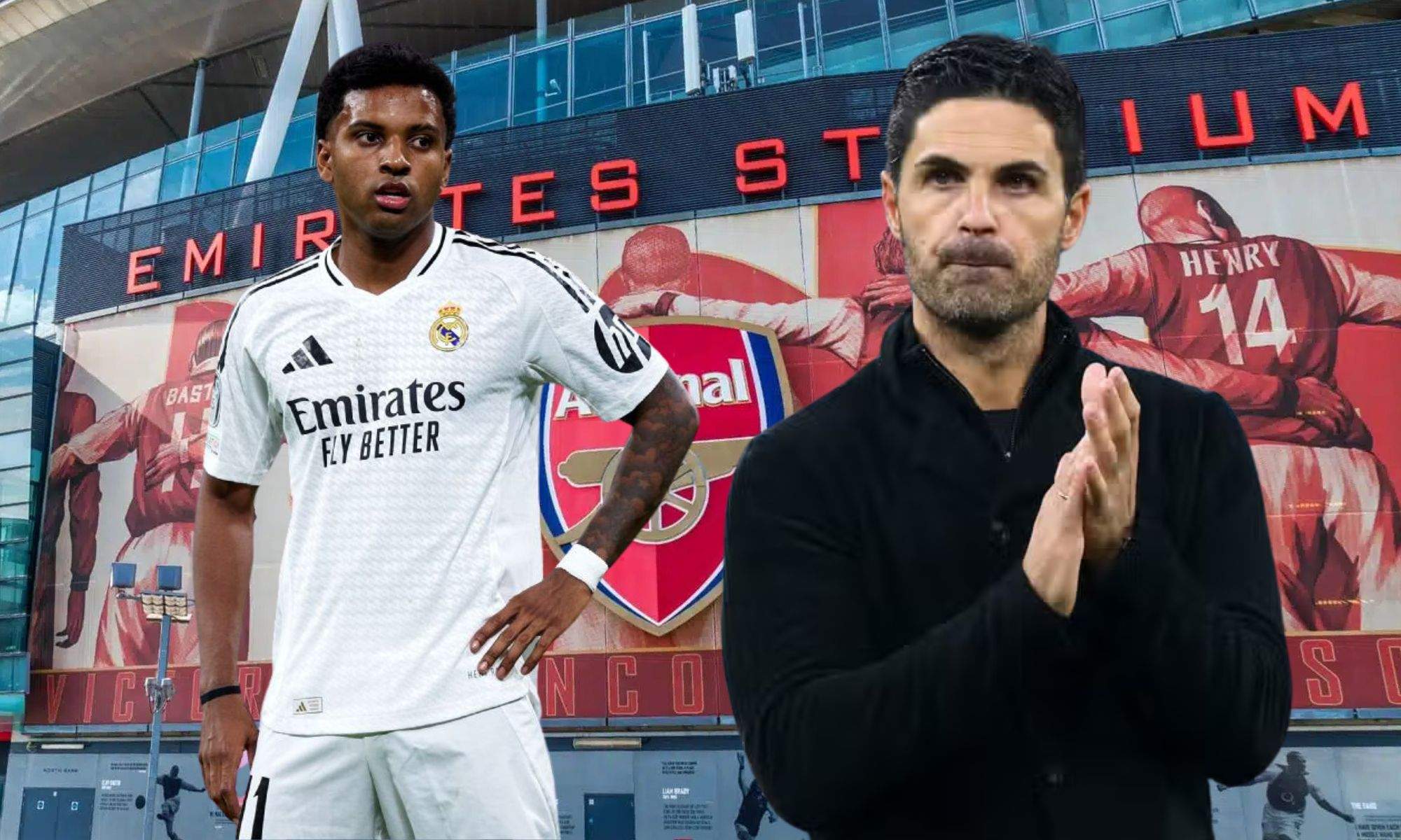 Emirates Stadium con Arteta y Rodrygo
