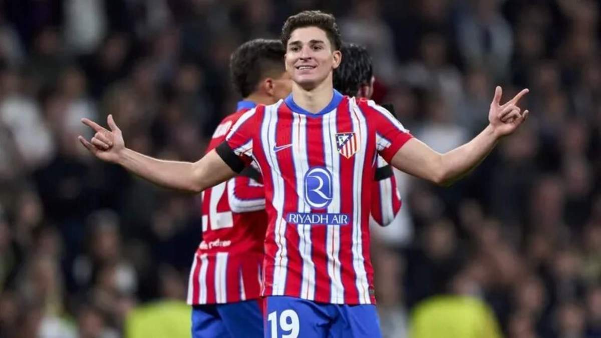 Julián Álvarez celebrando su gol en el Bernabéu (1)