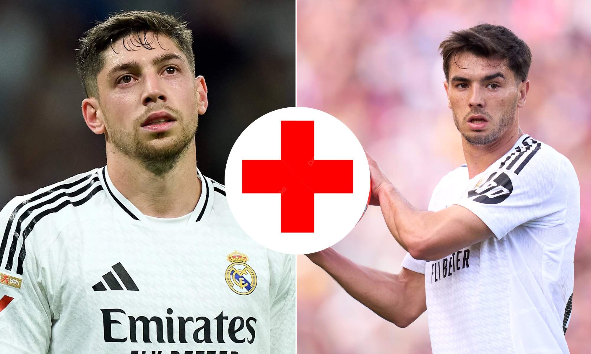 Fede Valverde y Brahim y símbolo de lesión Fede Valverde y Brahim y símbolo de lesión